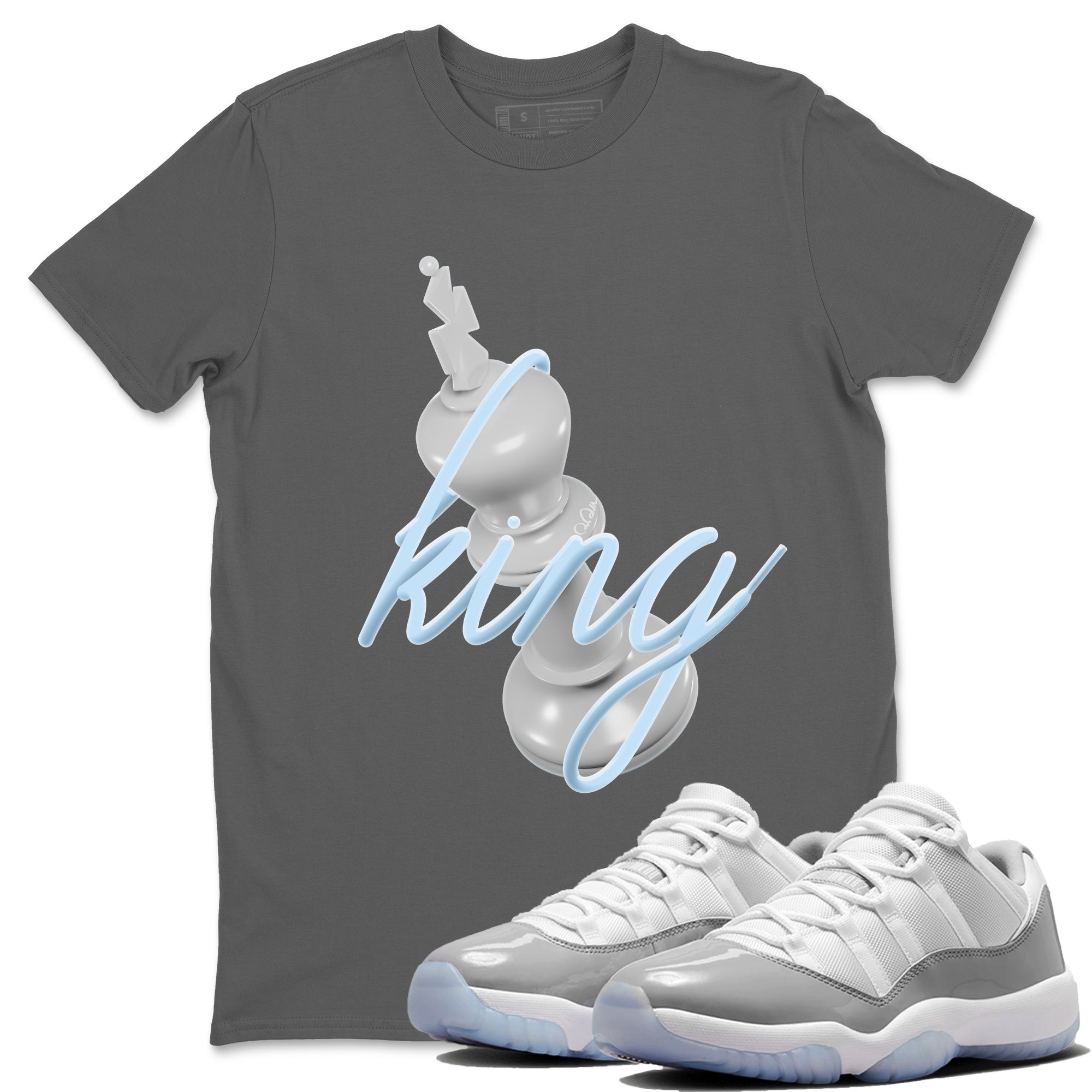 Air Jordan 11 White Cement 3D King Crew Neck Streetwear Sneaker Shirt Air Jordan 11 Cement Grey Sneaker T-Shirts Washing and Care Tip