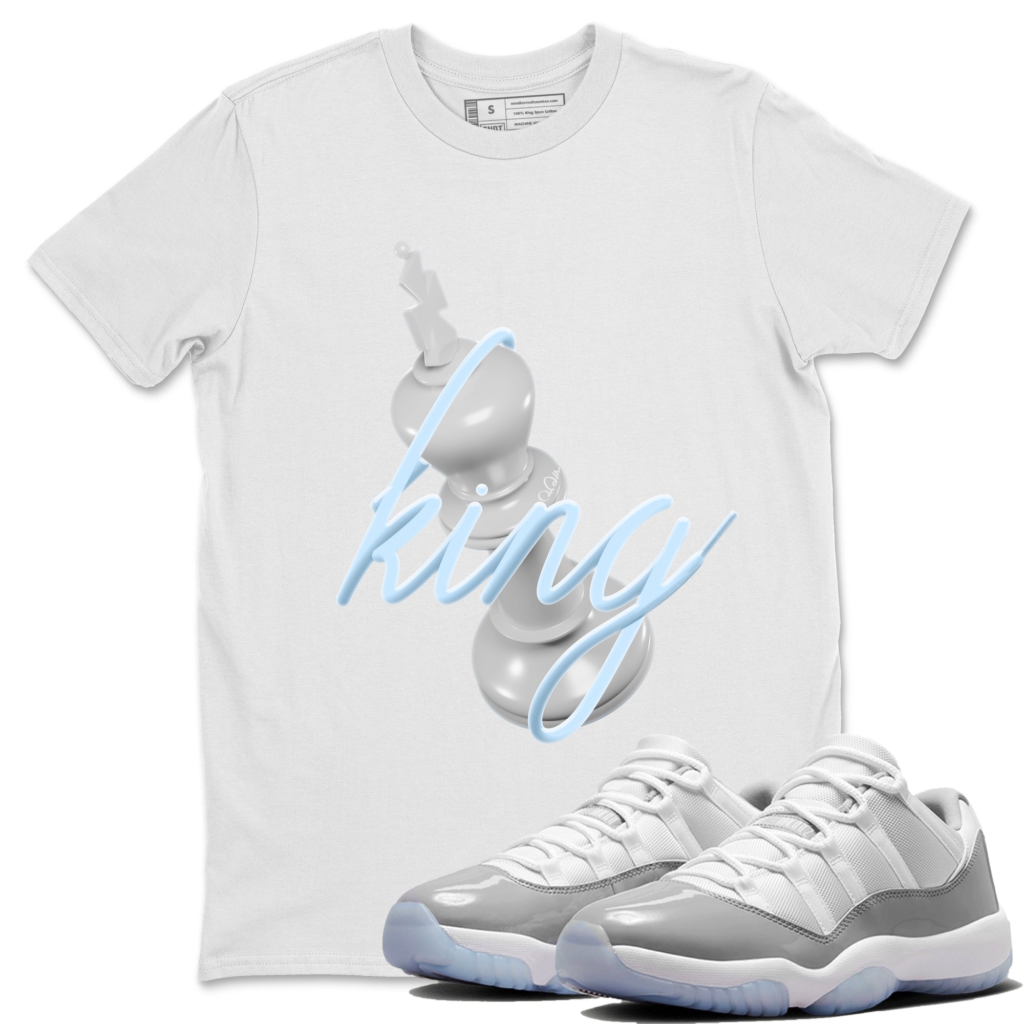 Air Jordan 11 White Cement Sneaker Match Tees 3D King Streetwear Sneaker Shirt Air Jordan 11 Cement Grey Sneaker Release Tees Unisex Shirts White 1