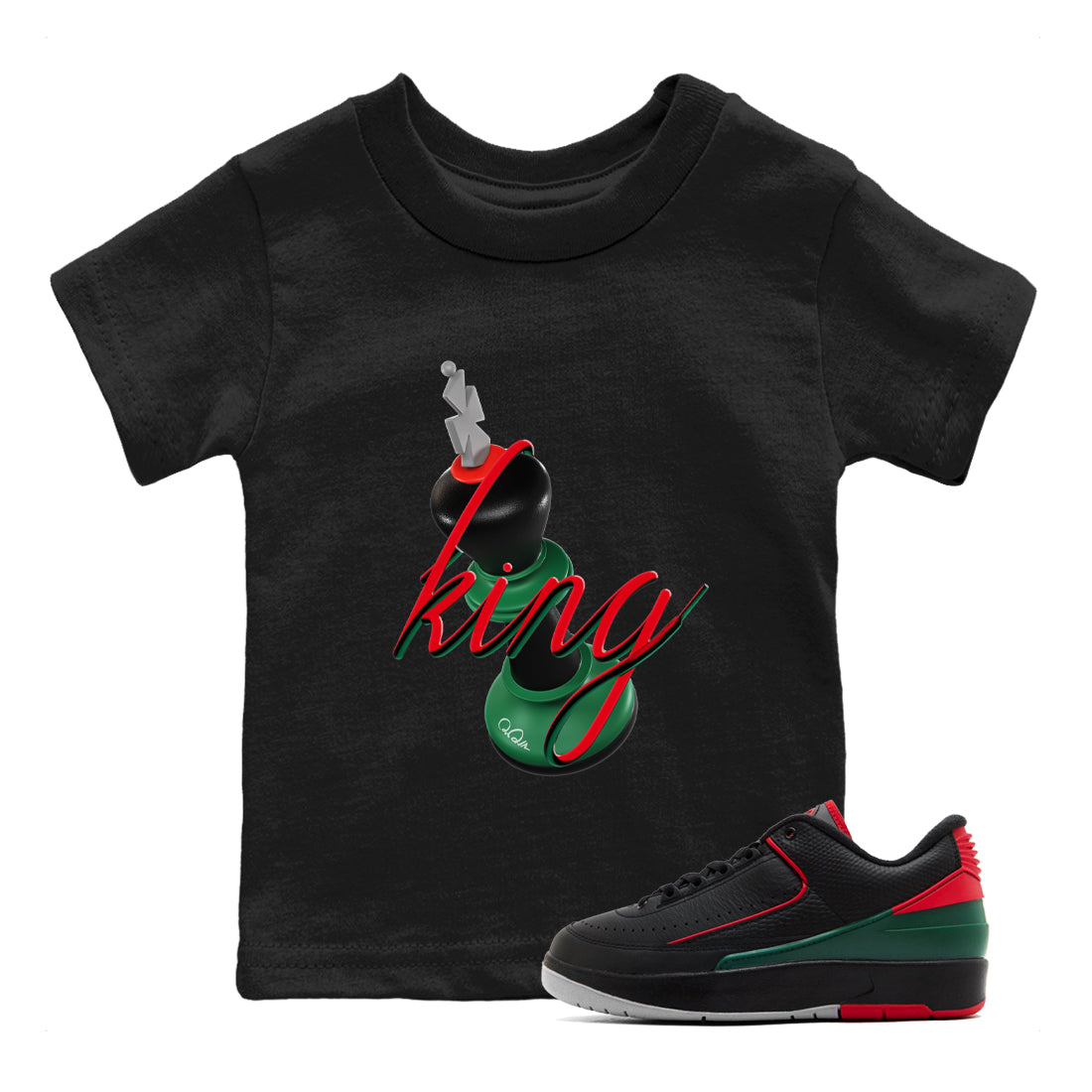 Jordan 2 Low Christmas X-mas Holiday special gift shirt to match jordans 3D King sneaker tees Air Jordan 2 Christmas Drip Gear Zone Baby Toddler Black 1 T-Shirt
