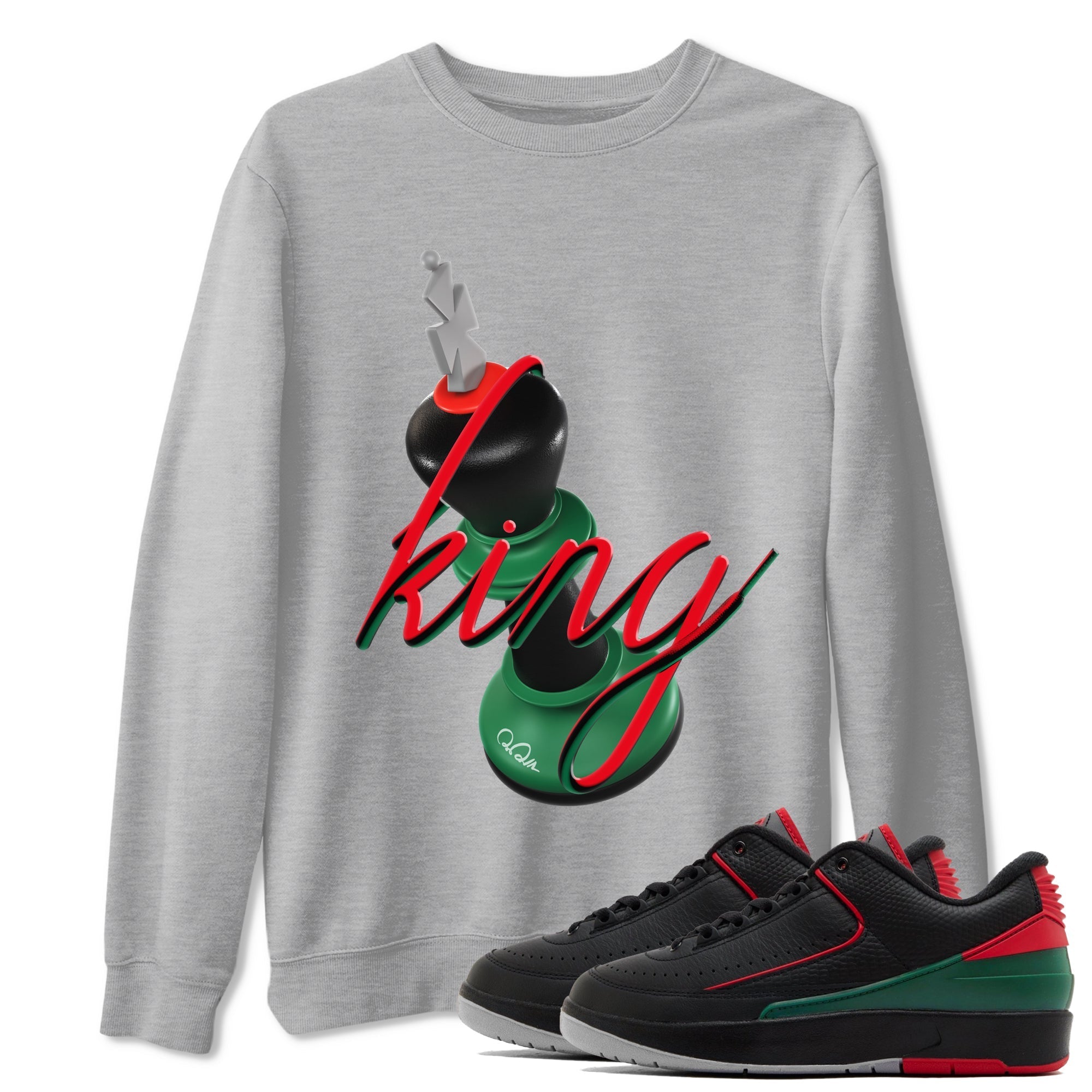 Jordan 2 Low Christmas X-mas Holiday special gift shirt to match jordans 3D King sneaker tees Air Jordan 2 Christmas Drip Gear Zone Unisex Heather Grey 1 T-Shirt