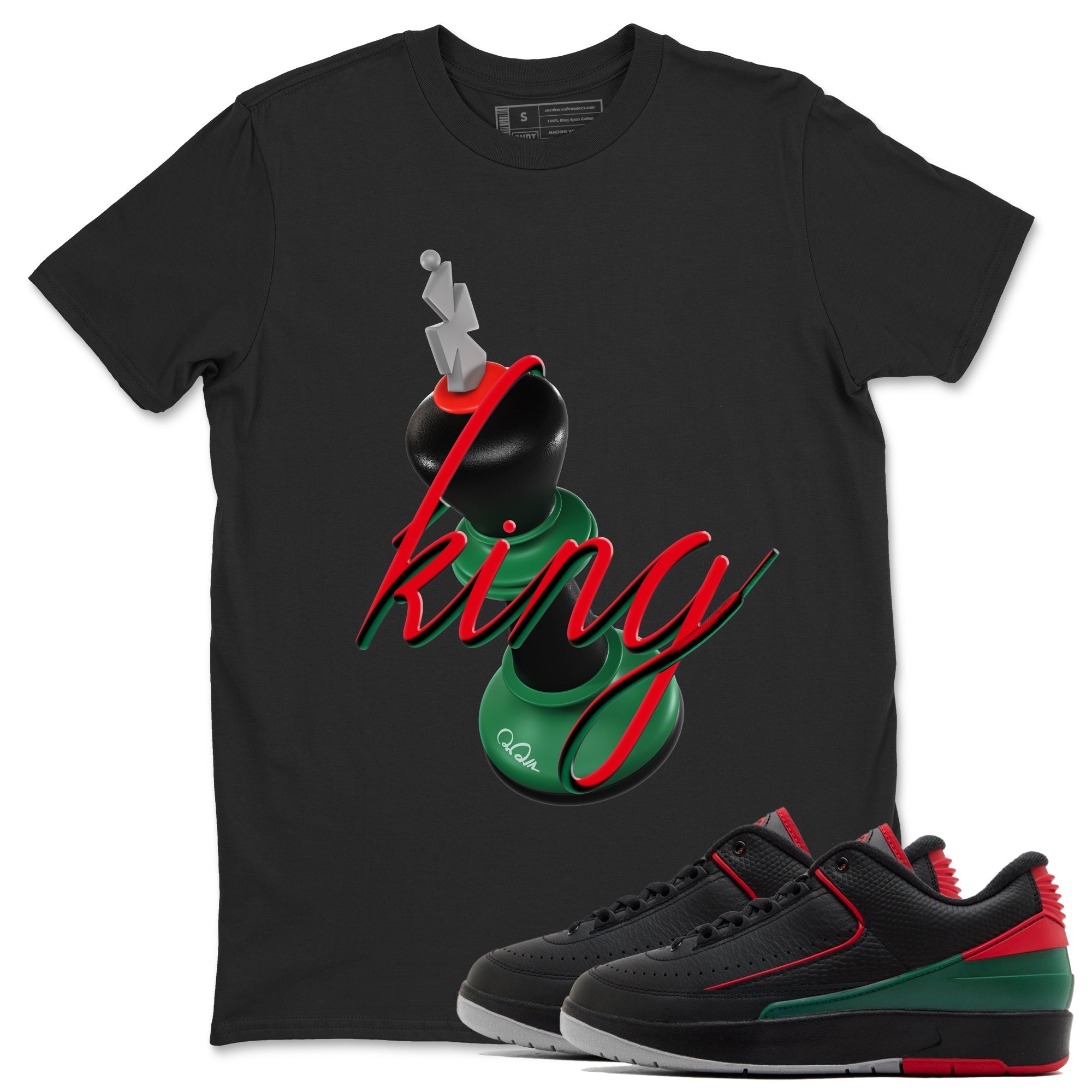 Jordan 2 Low Christmas X-mas Holiday special gift shirt to match jordans 3D King sneaker tees Air Jordan 2 Christmas Drip Gear Zone Unisex Black 1 T-Shirt