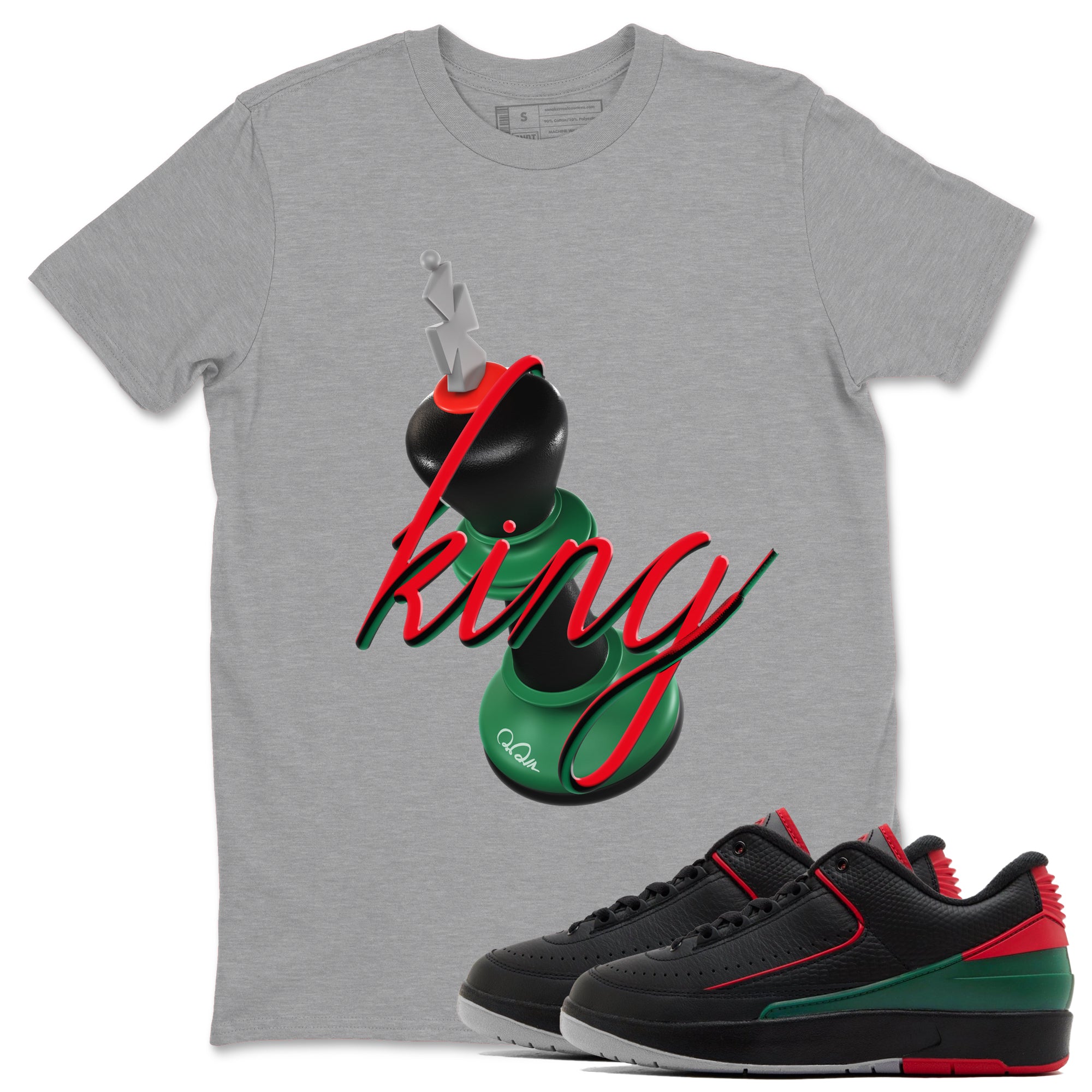 Jordan 2 Low Christmas X-mas Holiday special gift shirt to match jordans 3D King sneaker tees Air Jordan 2 Christmas Drip Gear Zone Unisex Heather Grey 1 T-Shirt