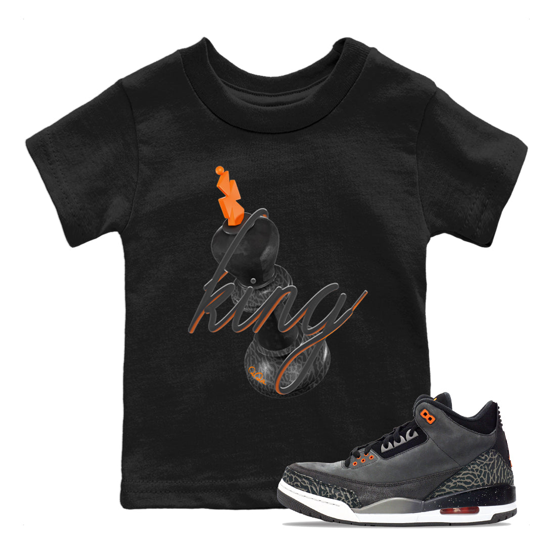 Air Jordan 3 Fear shirt to match jordans 3D King sneaker tees AJ3 Fear Drip Gear Zone Baby Toddler Black 1 T-Shirt