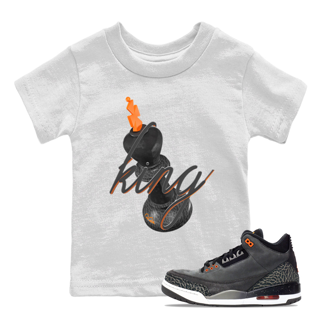 Air Jordan 3 Fear shirt to match jordans 3D King sneaker tees AJ3 Fear Drip Gear Zone Baby Toddler White 1 T-Shirt