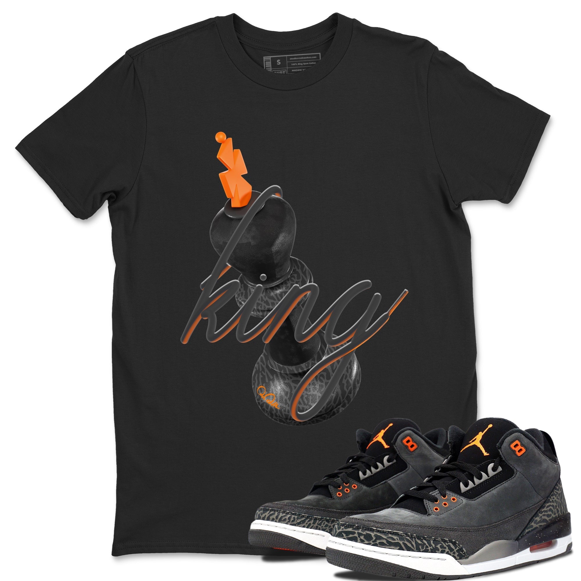 Air Jordan 3 Fear shirt to match jordans 3D King sneaker tees AJ3 Fear Drip Gear Zone Unisex Black 1 T-Shirt