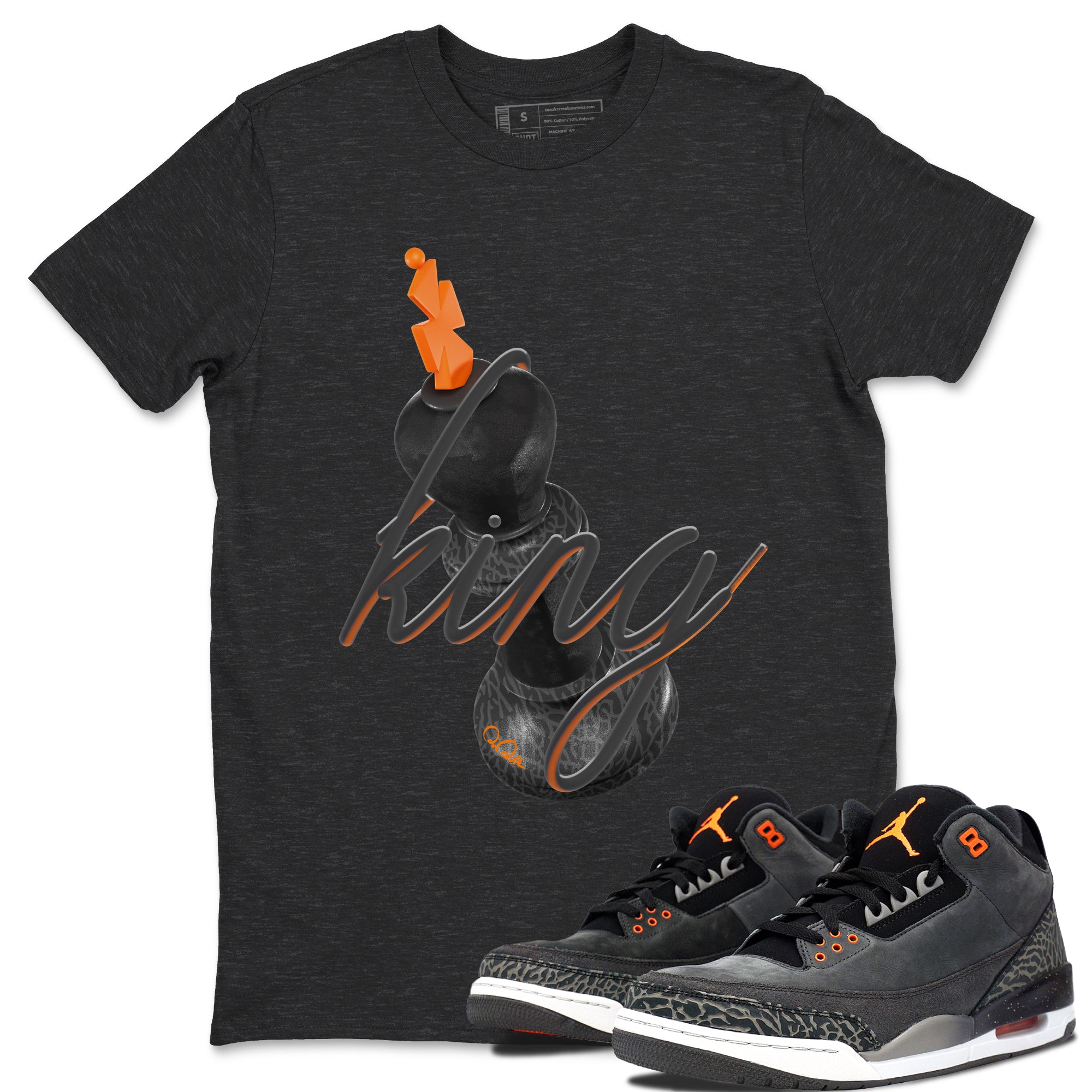 Air Jordan 3 Fear shirt to match jordans 3D King sneaker tees AJ3 Fear Drip Gear Zone Unisex Charcoal Heather 1 T-Shirt