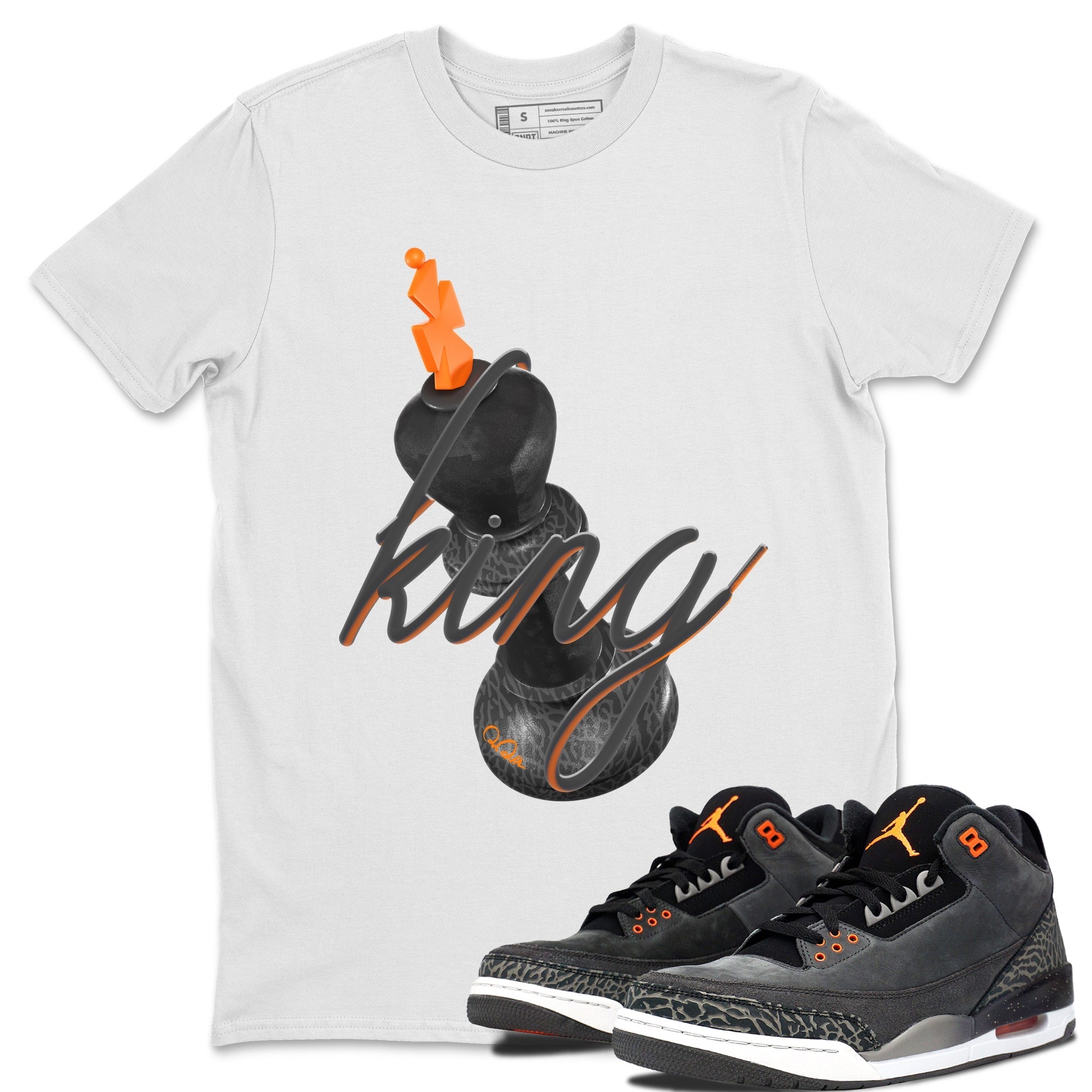 Air Jordan 3 Fear shirt to match jordans 3D King sneaker tees AJ3 Fear Drip Gear Zone Unisex White 1 T-Shirt