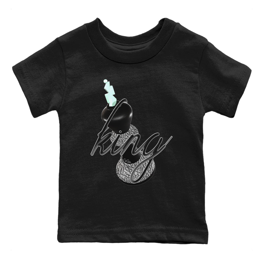 3s Green Glow shirt to match jordans 3D King sneaker tees Air Jordan 3 Green Glow Drip Gear Zone baby toddler Black 2 cotton Shirt
