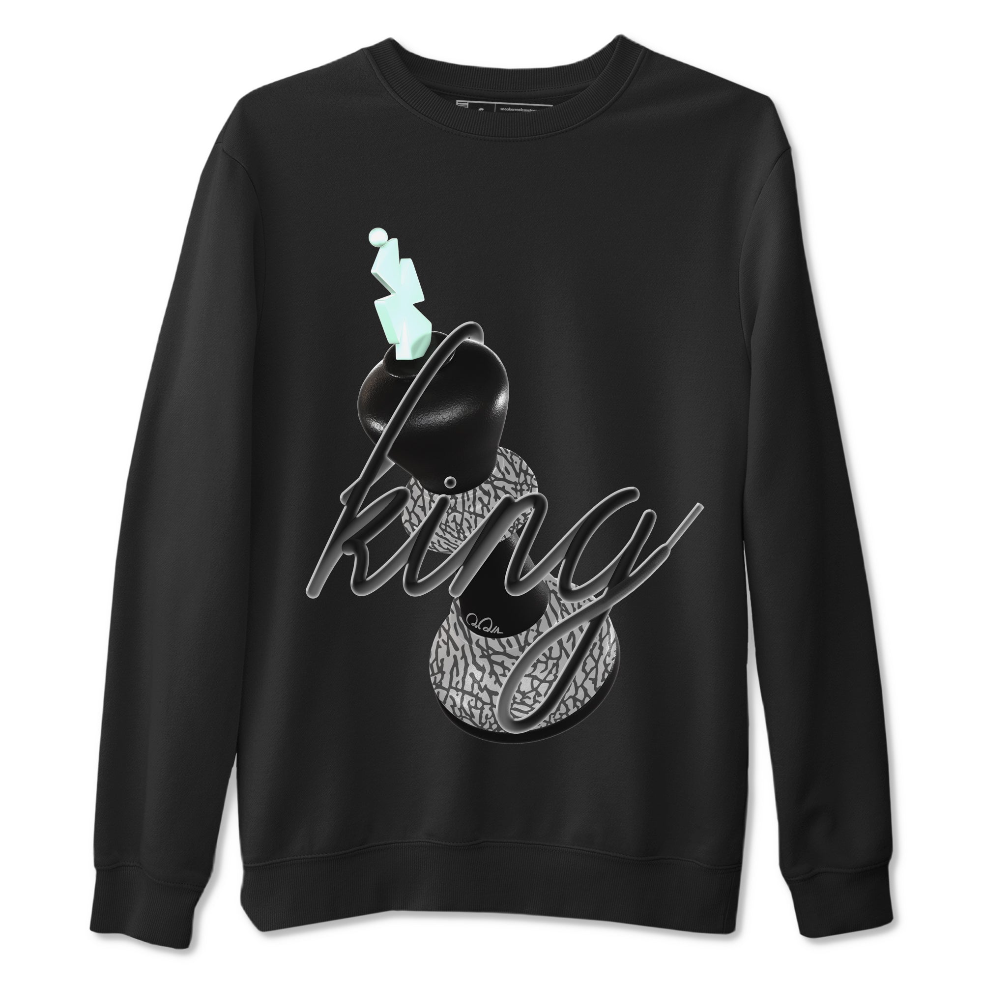 3s Green Glow shirt to match jordans 3D King sneaker tees Air Jordan 3 Green Glow Drip Gear Zone unisex cotton Black 2 crew neck shirt