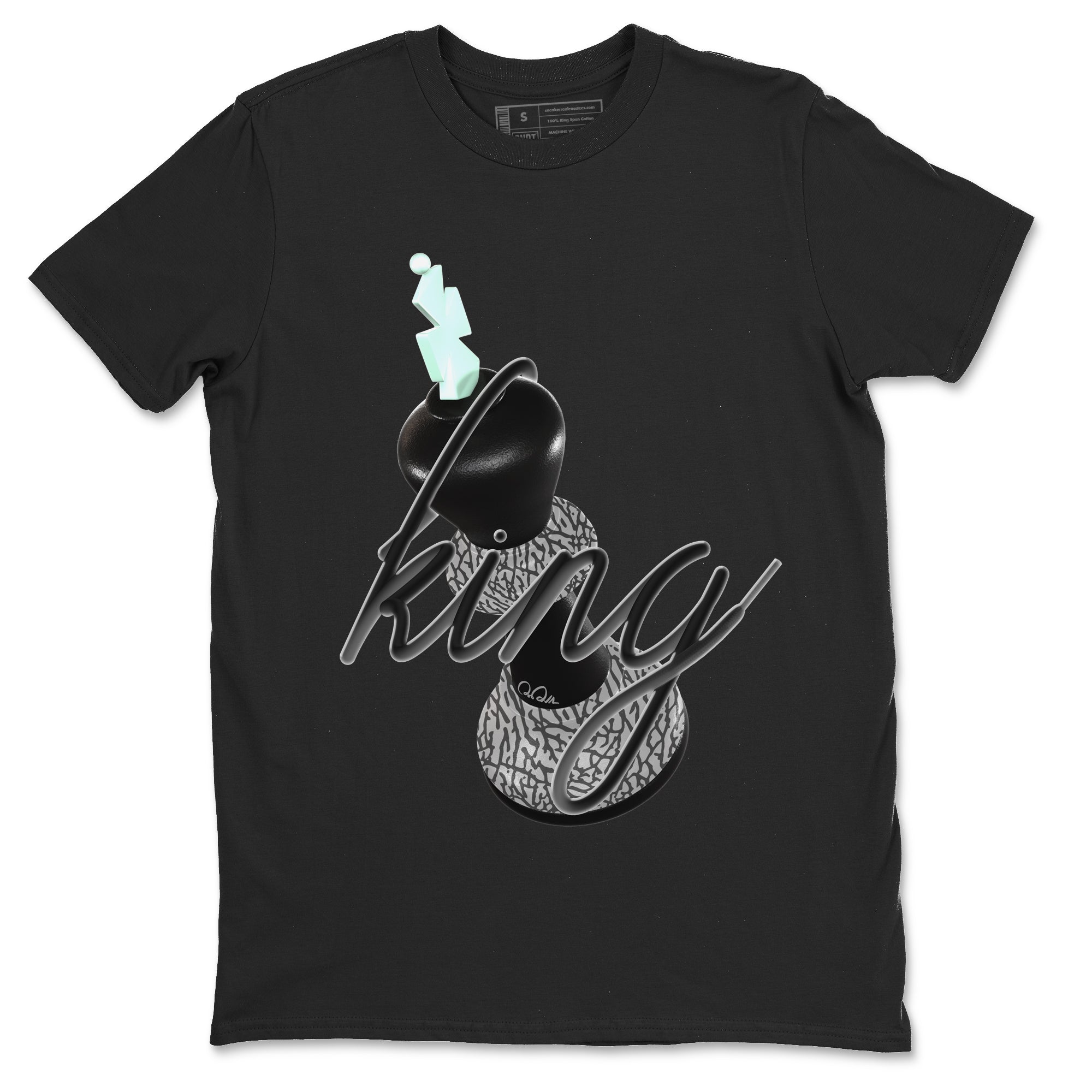 3s Green Glow shirt to match jordans 3D King sneaker tees Air Jordan 3 Green Glow Drip Gear Zone unisex cotton Black 2 crew neck shirt