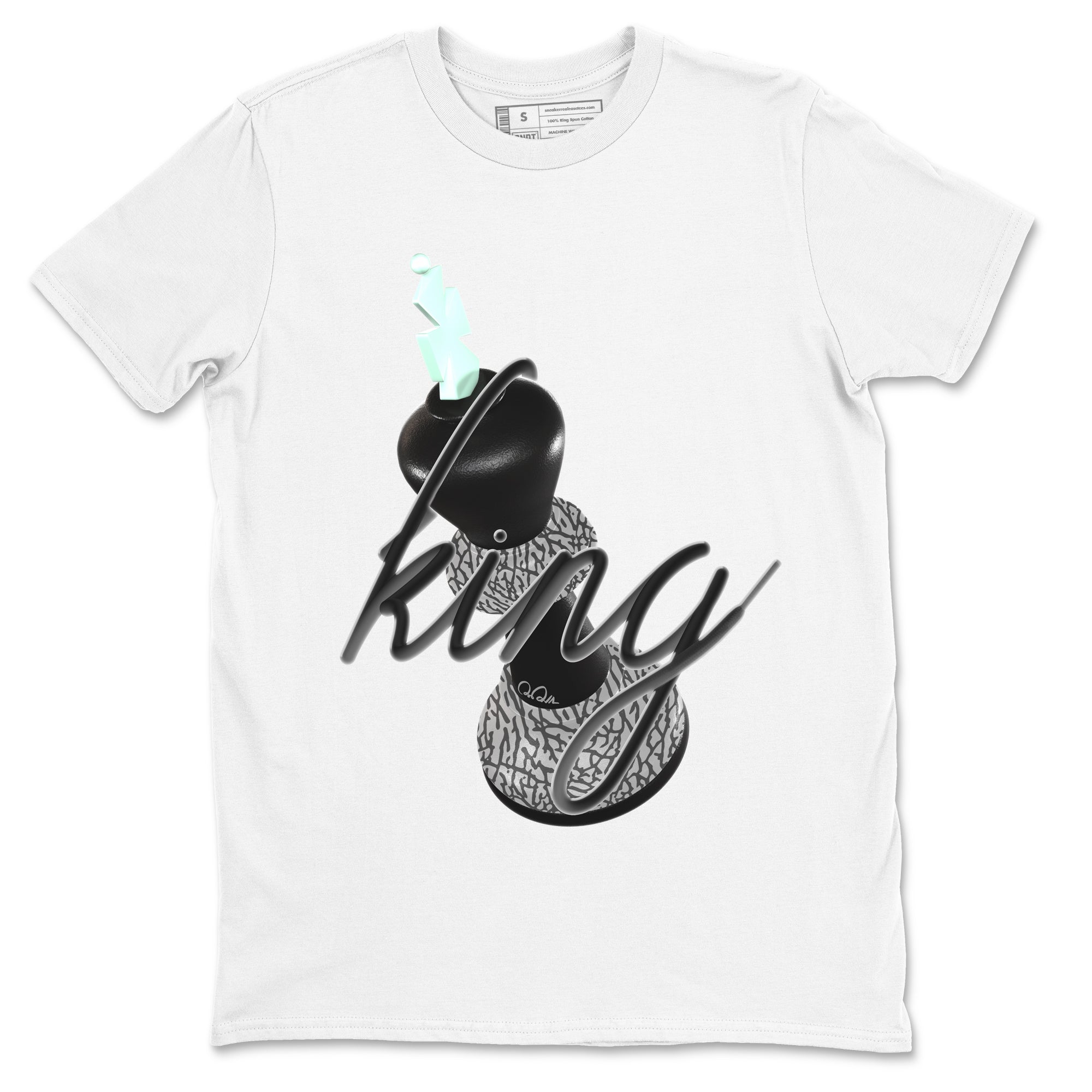 3s Green Glow shirt to match jordans 3D King sneaker tees Air Jordan 3 Green Glow Drip Gear Zone unisex cotton White 2 crew neck shirt