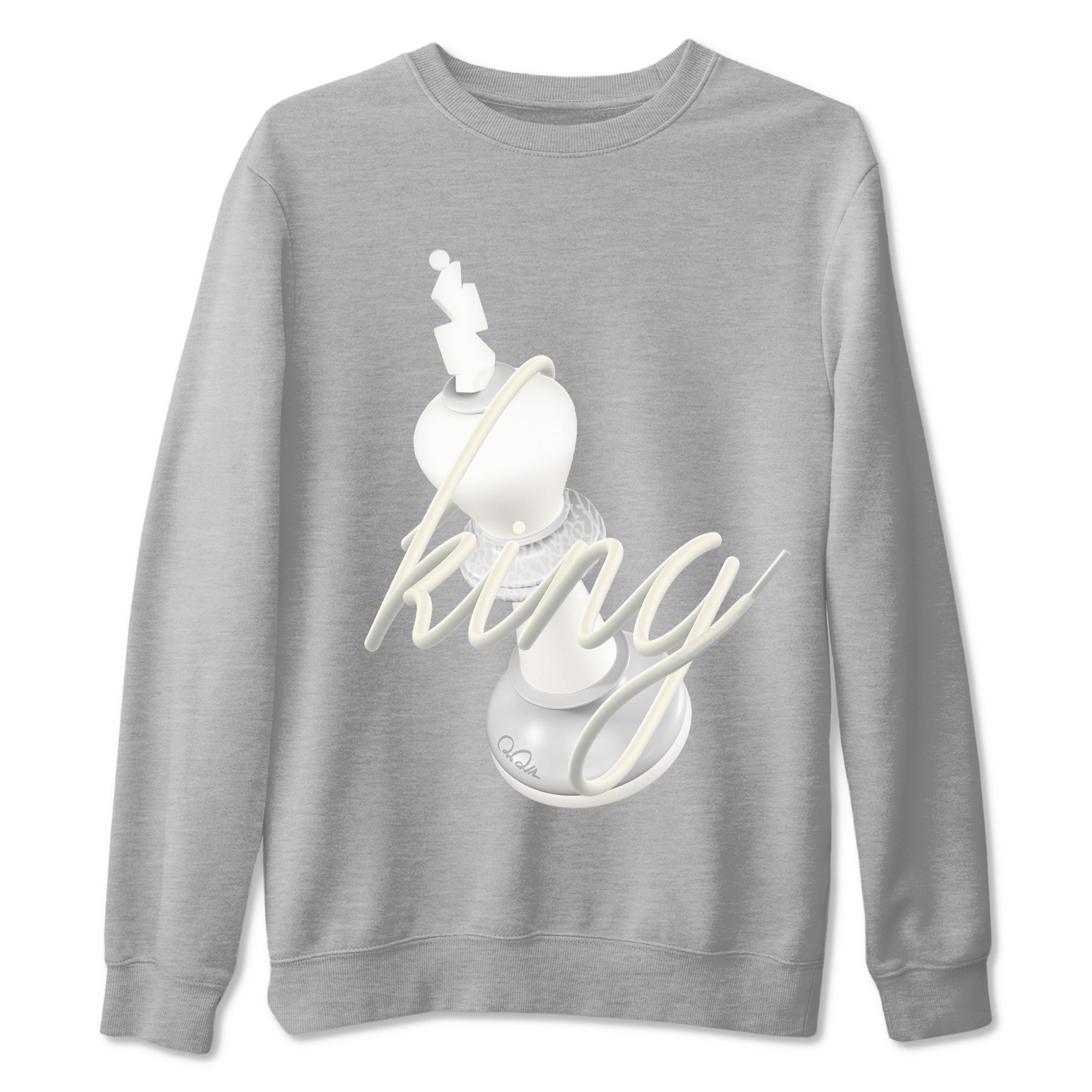 3s Ivory shirt to match jordans 3D King sneaker tees Air Jordan 3 Ivory Drip Gear Zone unisex cotton Heather Grey 2 crew neck shirt