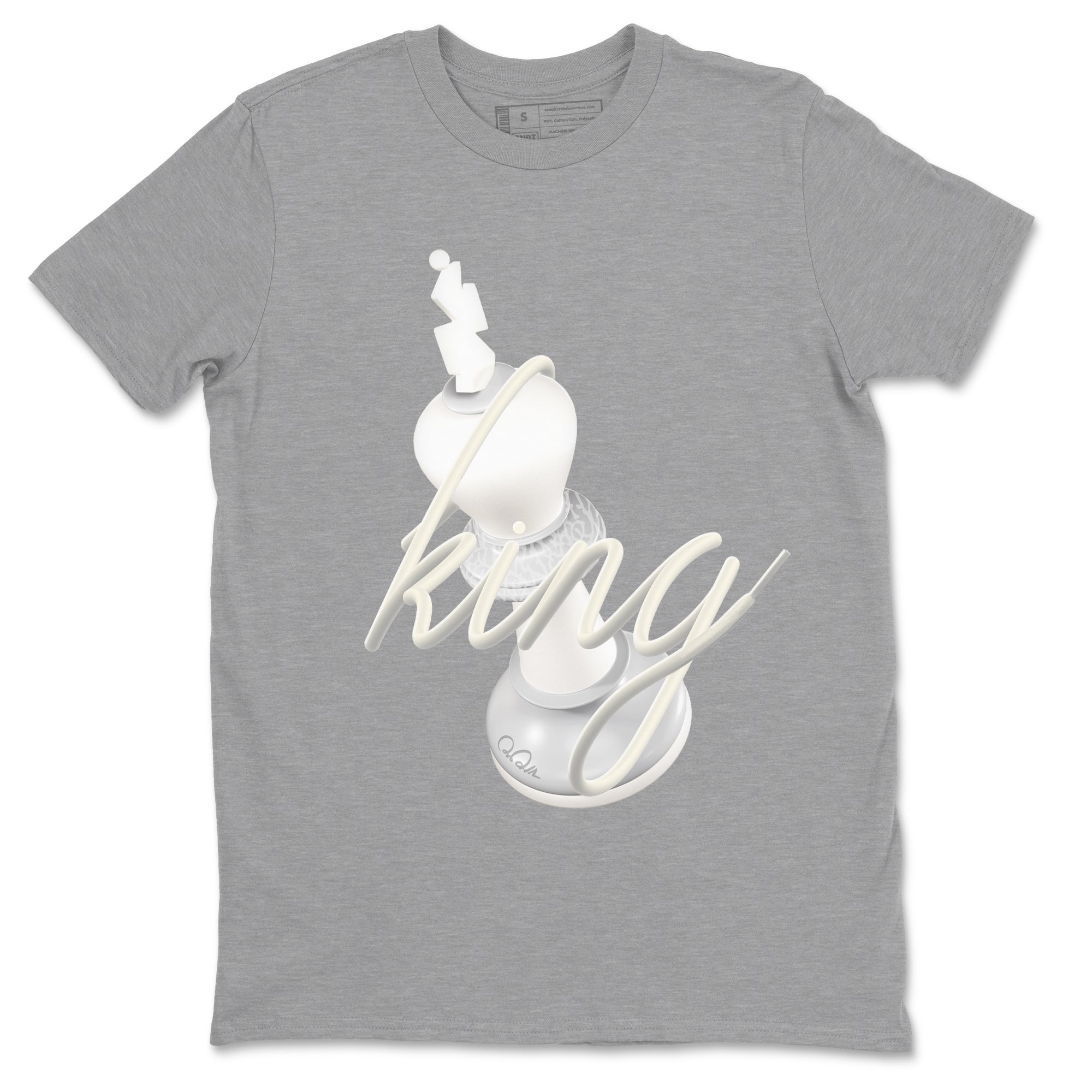 3s Ivory shirt to match jordans 3D King sneaker tees Air Jordan 3 Ivory Drip Gear Zone unisex cotton Heather Grey 2 crew neck shirt