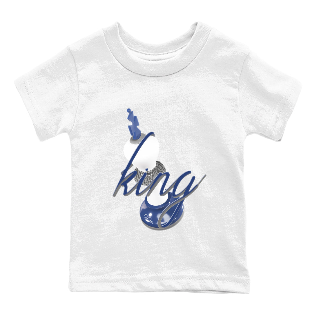 3s Midnight Navy shirt to match jordans 3D King sneaker match t-shirt AJ3 Midnight Navy Drip Gear Zone baby toddler White 2 Crew Neck T-Shirt