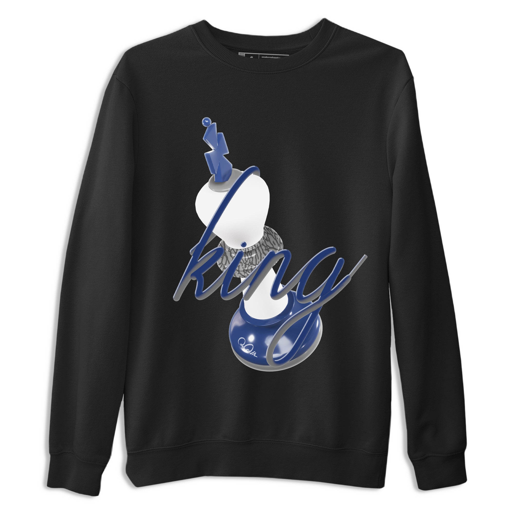 3s Midnight Navy shirt to match jordans 3D King sneaker match t-shirt AJ3 Midnight Navy Drip Gear Zone unisex cotton Black 2 Crew Neck T-Shirt