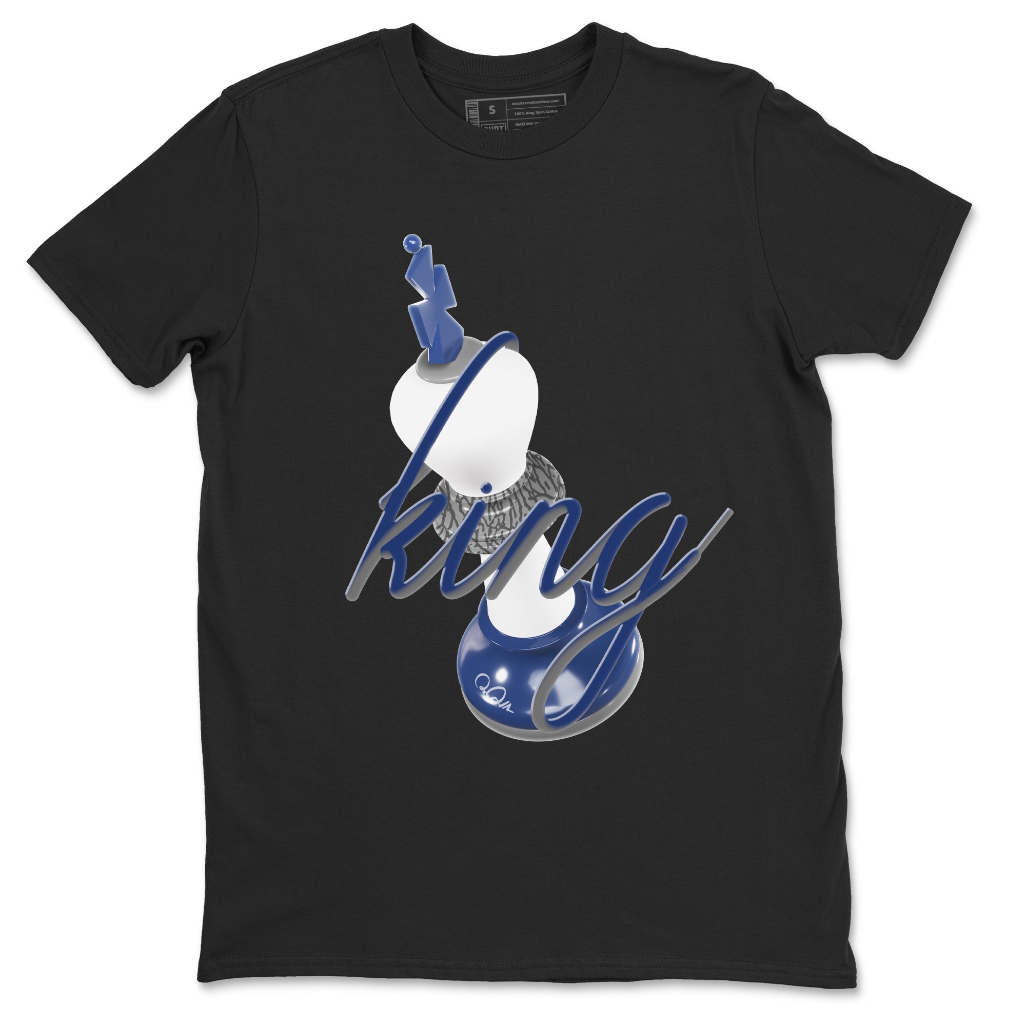 3s Midnight Navy shirt to match jordans 3D King sneaker match t-shirt AJ3 Midnight Navy Drip Gear Zone unisex cotton Black 2 Crew Neck T-Shirt