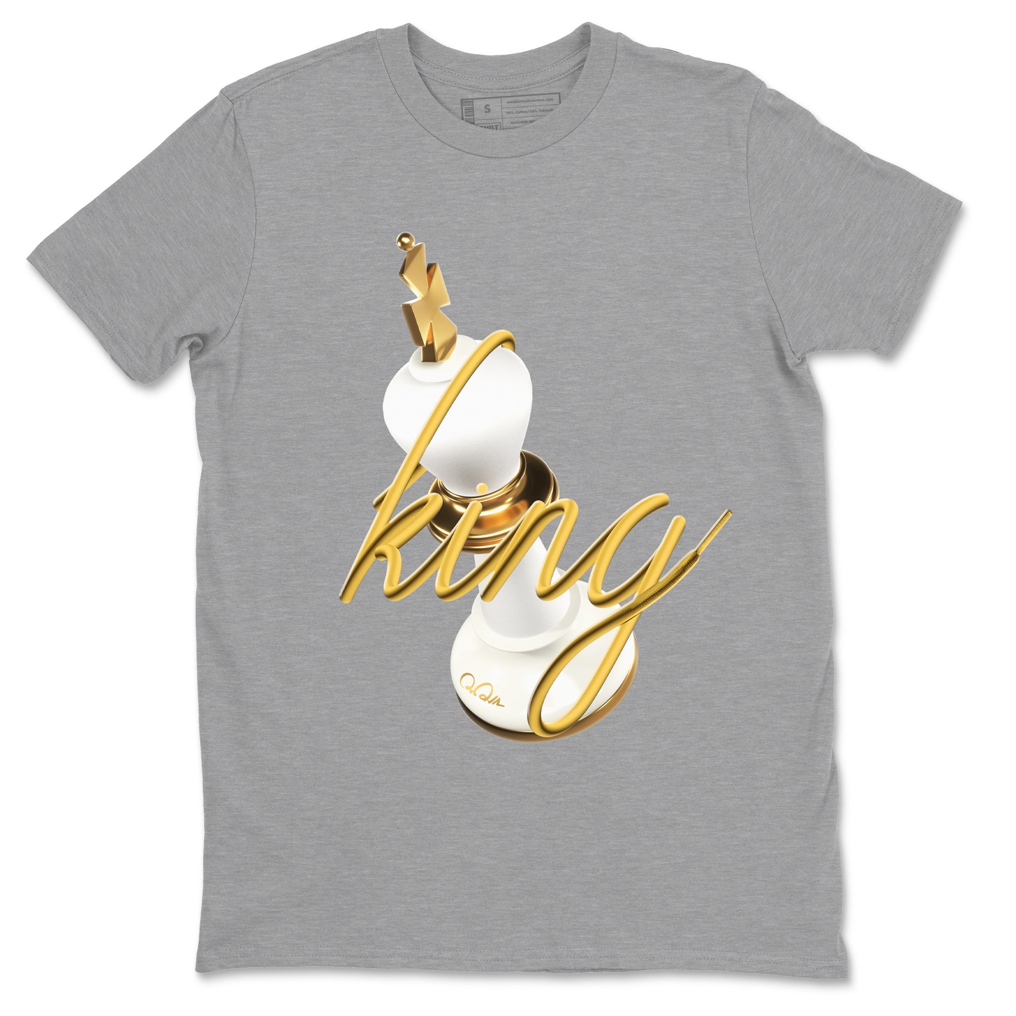 4s Sail 2024 shirt to match jordans 3D King sneaker tees Air Jordan 4 Sail 2024 Drip Gear Zone unisex cotton Heather Grey 2 crew neck shirt