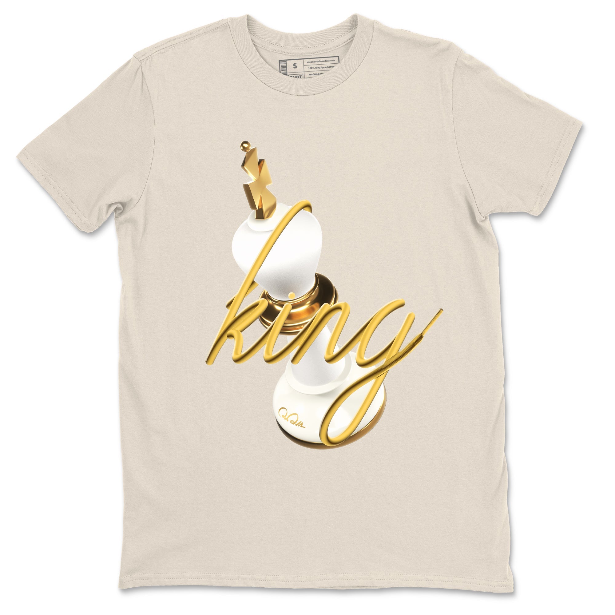 4s Sail 2024 shirt to match jordans 3D King sneaker tees Air Jordan 4 Sail 2024 Drip Gear Zone unisex cotton Natural 2 crew neck shirt