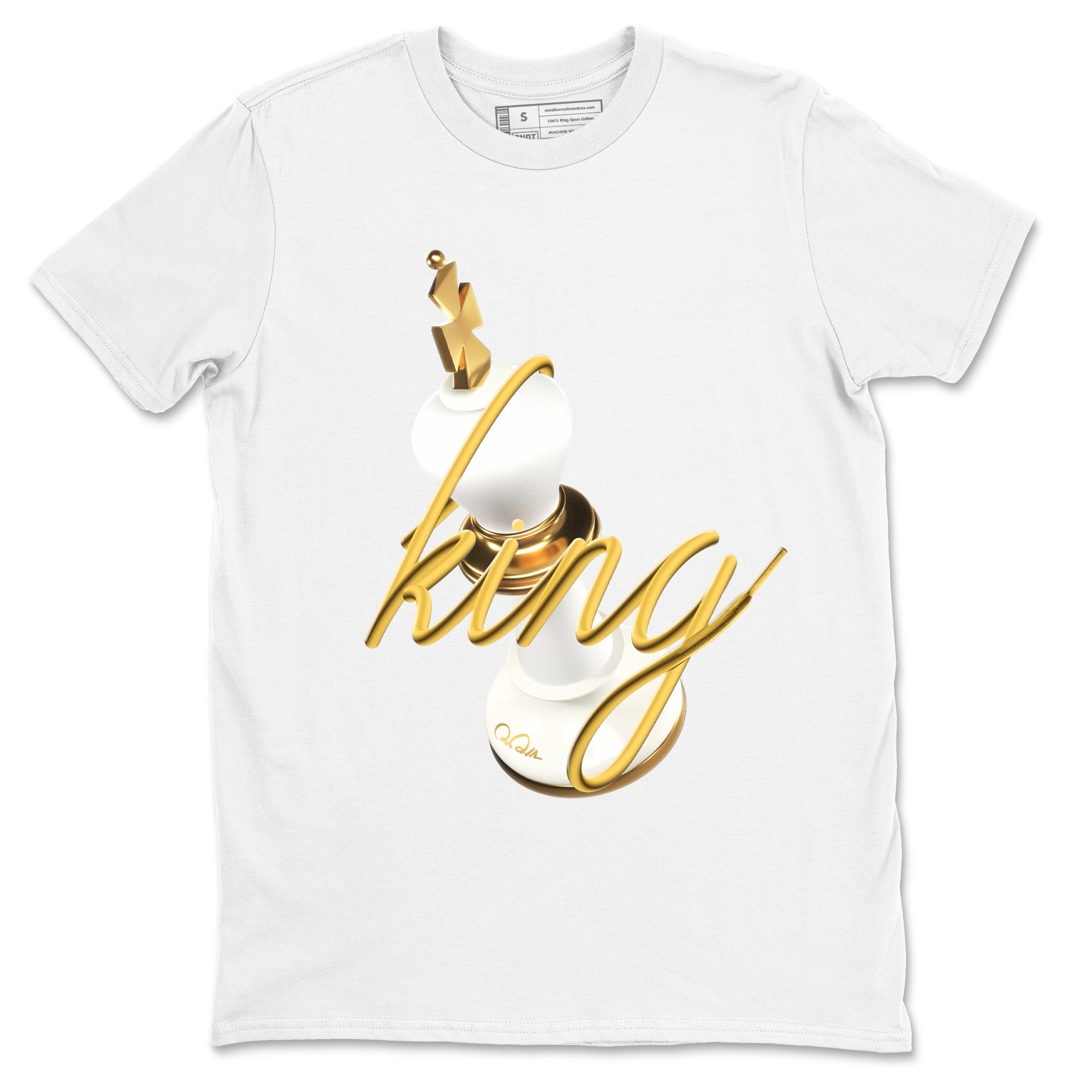 4s Sail 2024 shirt to match jordans 3D King sneaker tees Air Jordan 4 Sail 2024 Drip Gear Zone unisex cotton White 2 crew neck shirt
