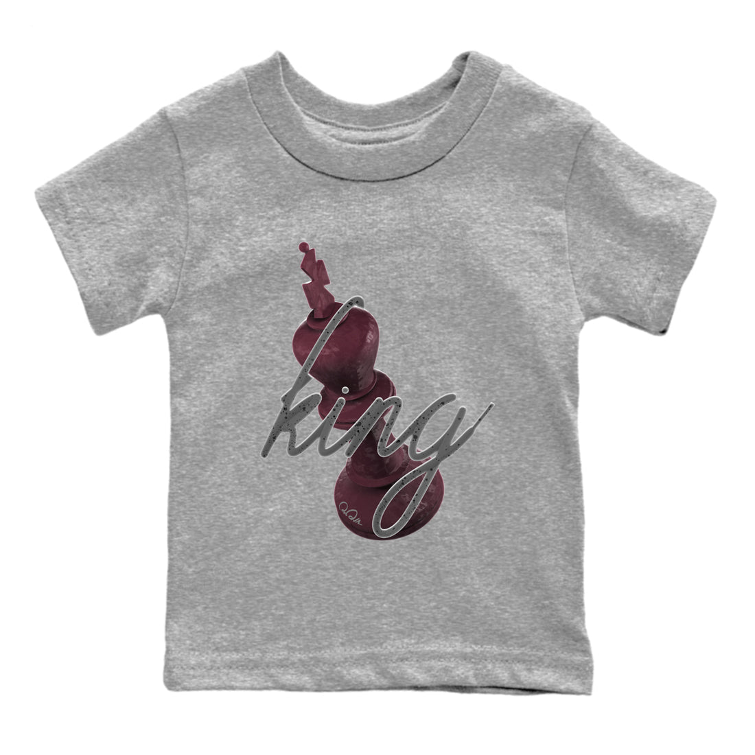 Air Jordan 5 Burgundy Sneaker Match Tees 3D King Streetwear Sneaker Shirt AJ5 Burgundy Sneaker Release Tees Kids Shirts Heather Grey 2