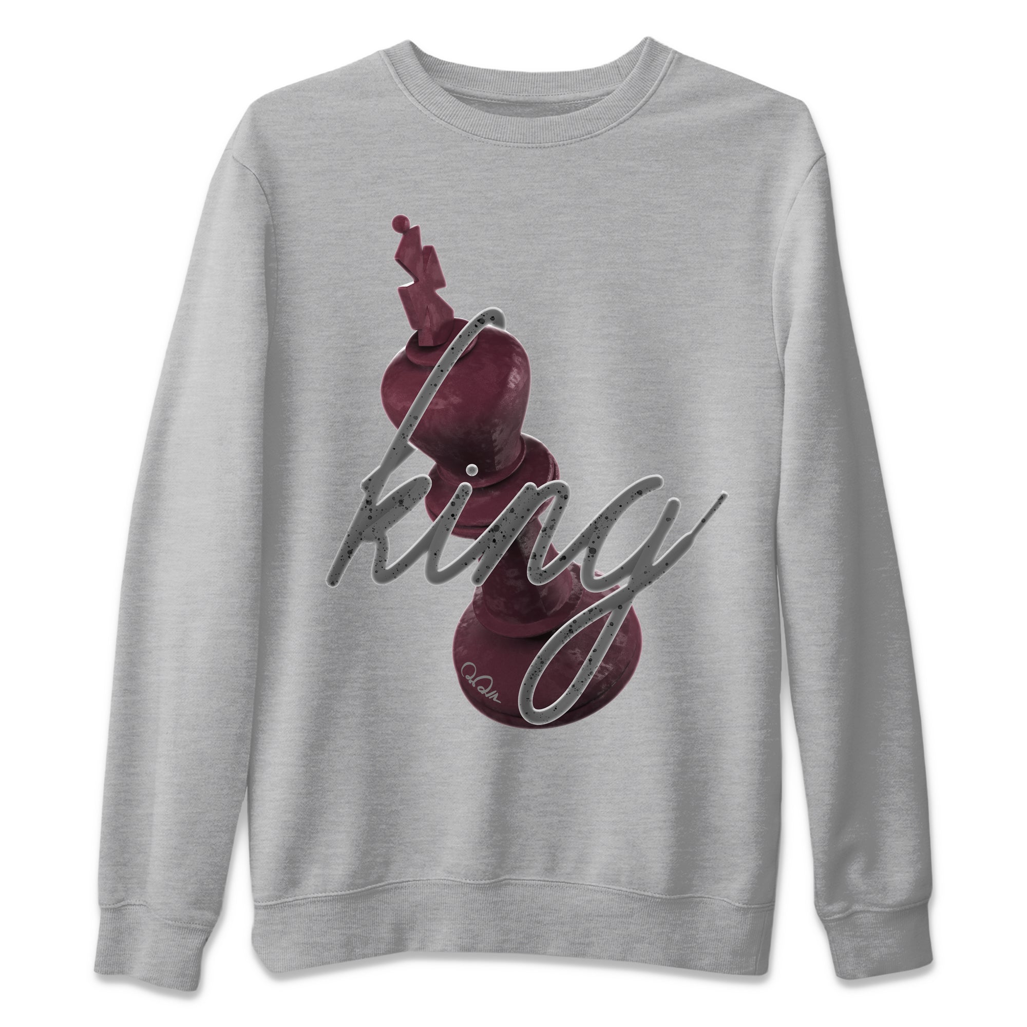 Air Jordan 5 Burgundy Sneaker Match Tees 3D King Streetwear Sneaker Shirt AJ5 Burgundy Sneaker Release Tees Unisex Shirts Heather Grey 2