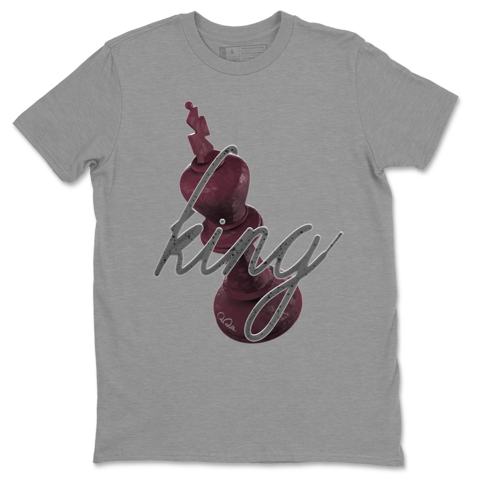 Air Jordan 5 Burgundy Sneaker Match Tees 3D King Streetwear Sneaker Shirt AJ5 Burgundy Sneaker Release Tees Unisex Shirts Heather Grey 2