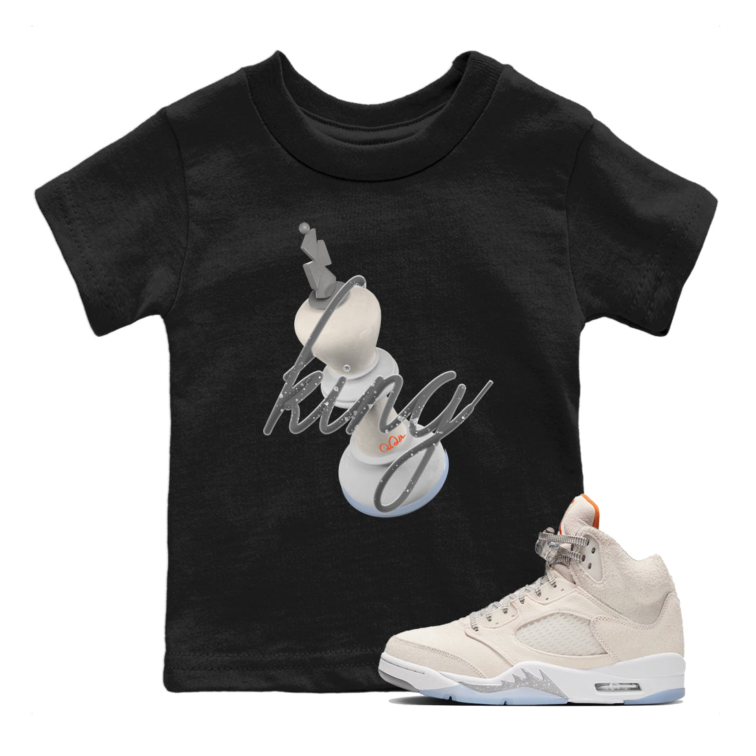 Air Jordan 5 Craft Sneaker Match Tees 3D King Streetwear Sneaker Shirt AJ5 SE Craft Sneaker Release Tees Kids Shirts Black 1