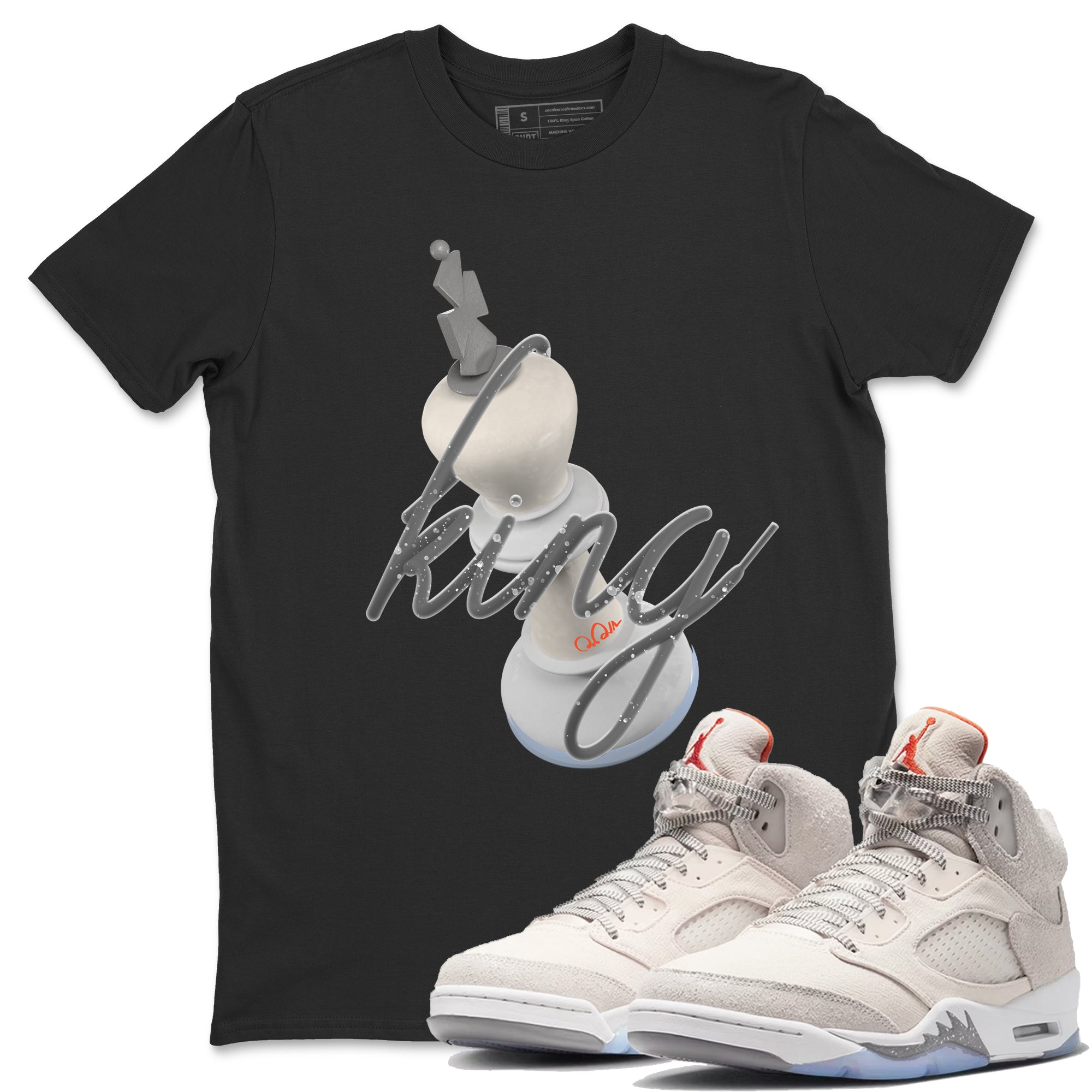 Air Jordan 5 Craft Sneaker Match Tees 3D King Streetwear Sneaker Shirt AJ5 SE Craft Sneaker Release Tees Unisex Shirts Black 1