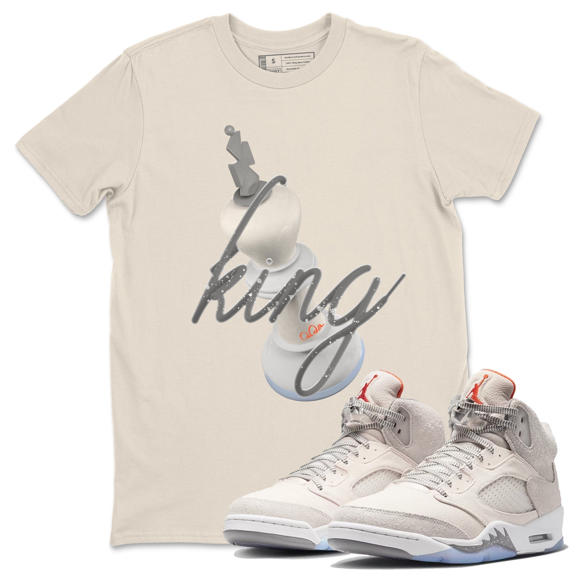 Air Jordan 5 Craft Sneaker Match Tees 3D King Streetwear Sneaker Shirt AJ5 SE Craft Sneaker Release Tees Unisex Shirts Natural 1