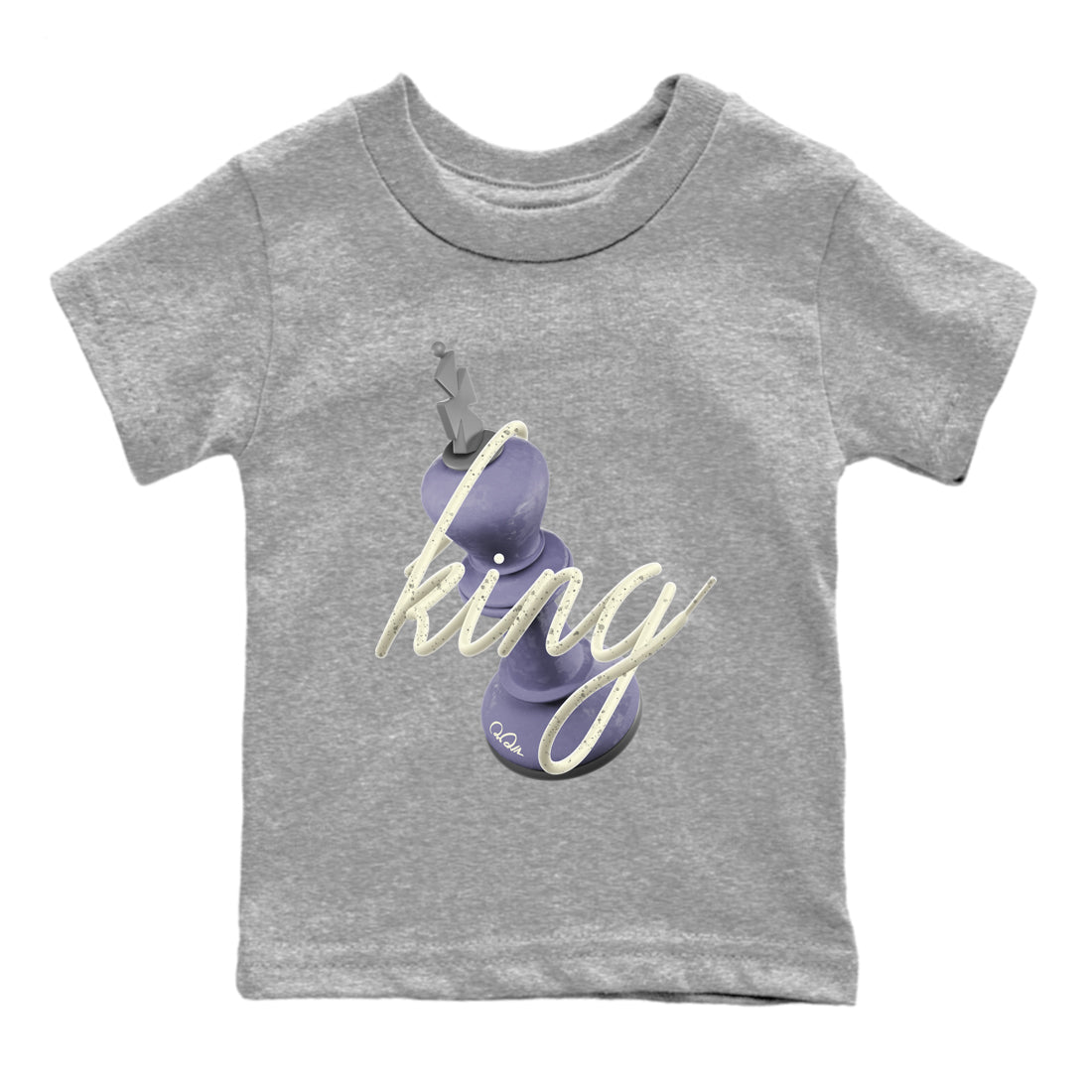 Air Jordan 5 Indigo Haze Sneaker Match Tees 3D King Streetwear Sneaker Shirt AJ5 Indigo Haze Sneaker Release Tees Kids Shirts Heather Grey 2