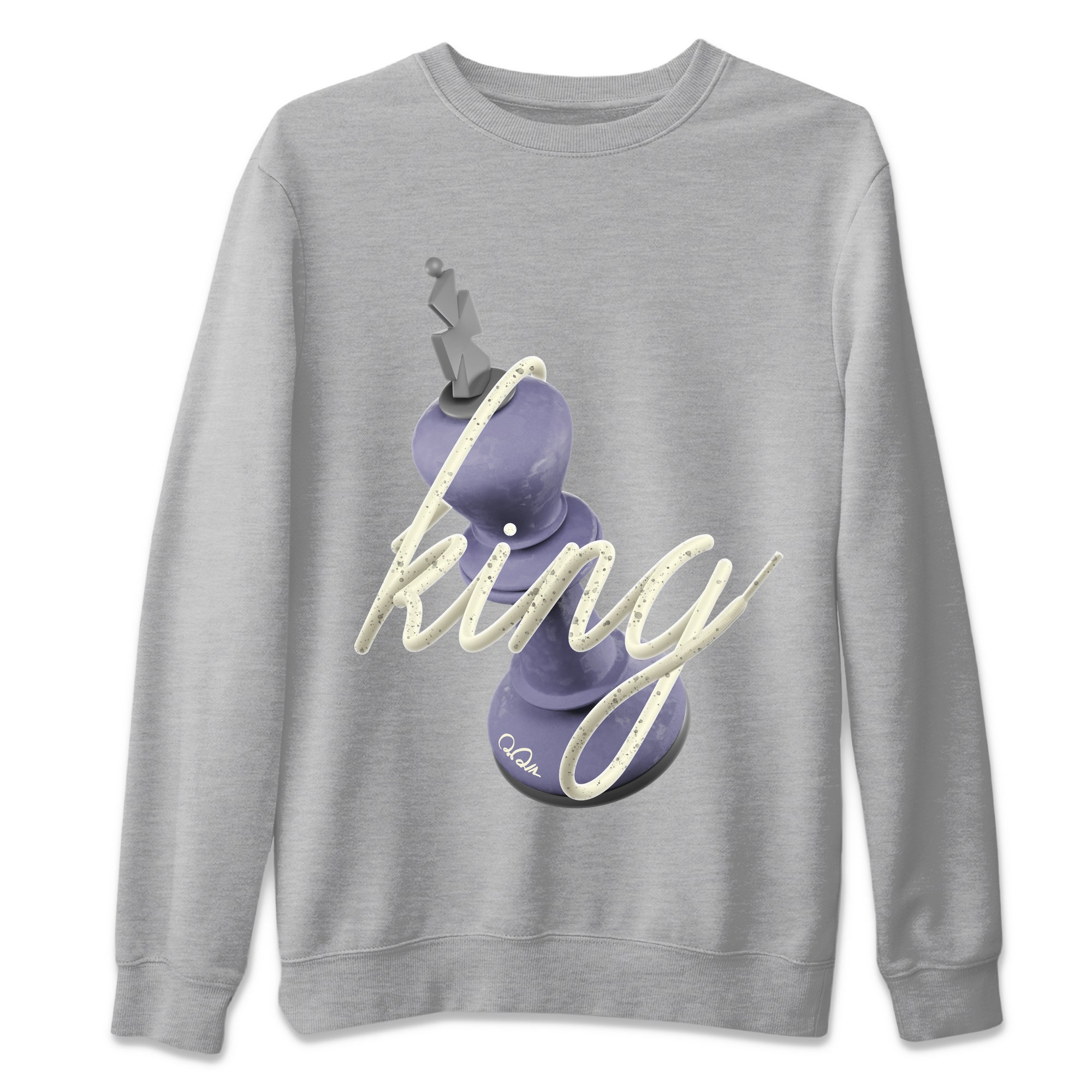 Air Jordan 5 Indigo Haze Sneaker Match Tees 3D King Streetwear Sneaker Shirt AJ5 Indigo Haze Sneaker Release Tees Unisex Shirts Heather Grey 2