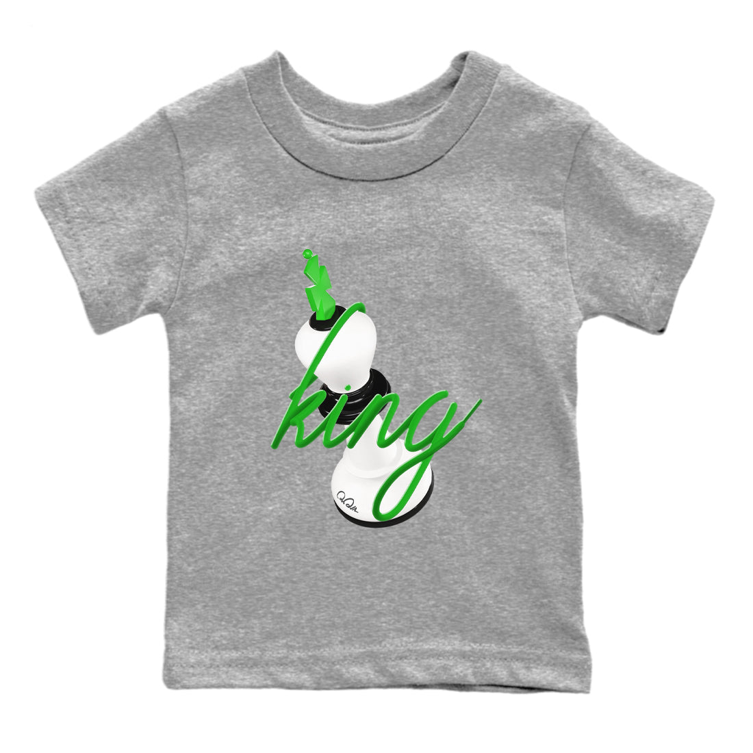 Air Jordan 5 Lucky Green shirt to match jordans 3D King sneaker tees AJ5 Lucky Green Drip Gear Zone baby toddler Heather Grey 2 cotton Shirt