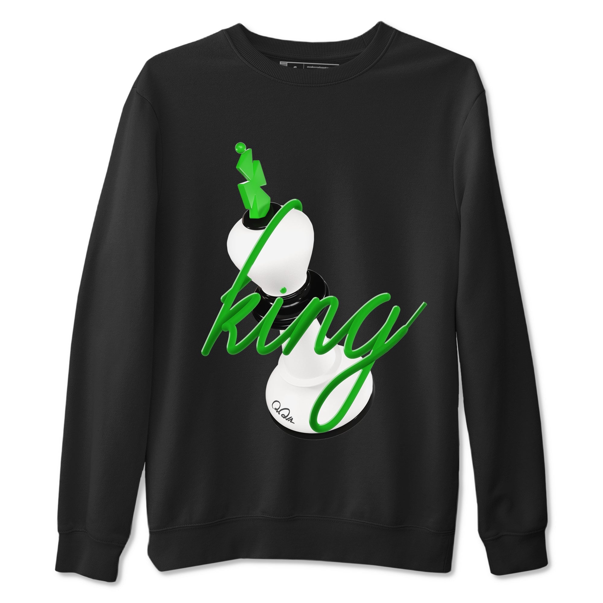Air Jordan 5 Lucky Green shirt to match jordans 3D King sneaker tees AJ5 Lucky Green Drip Gear Zone unisex cotton Black 2 crew neck shirt