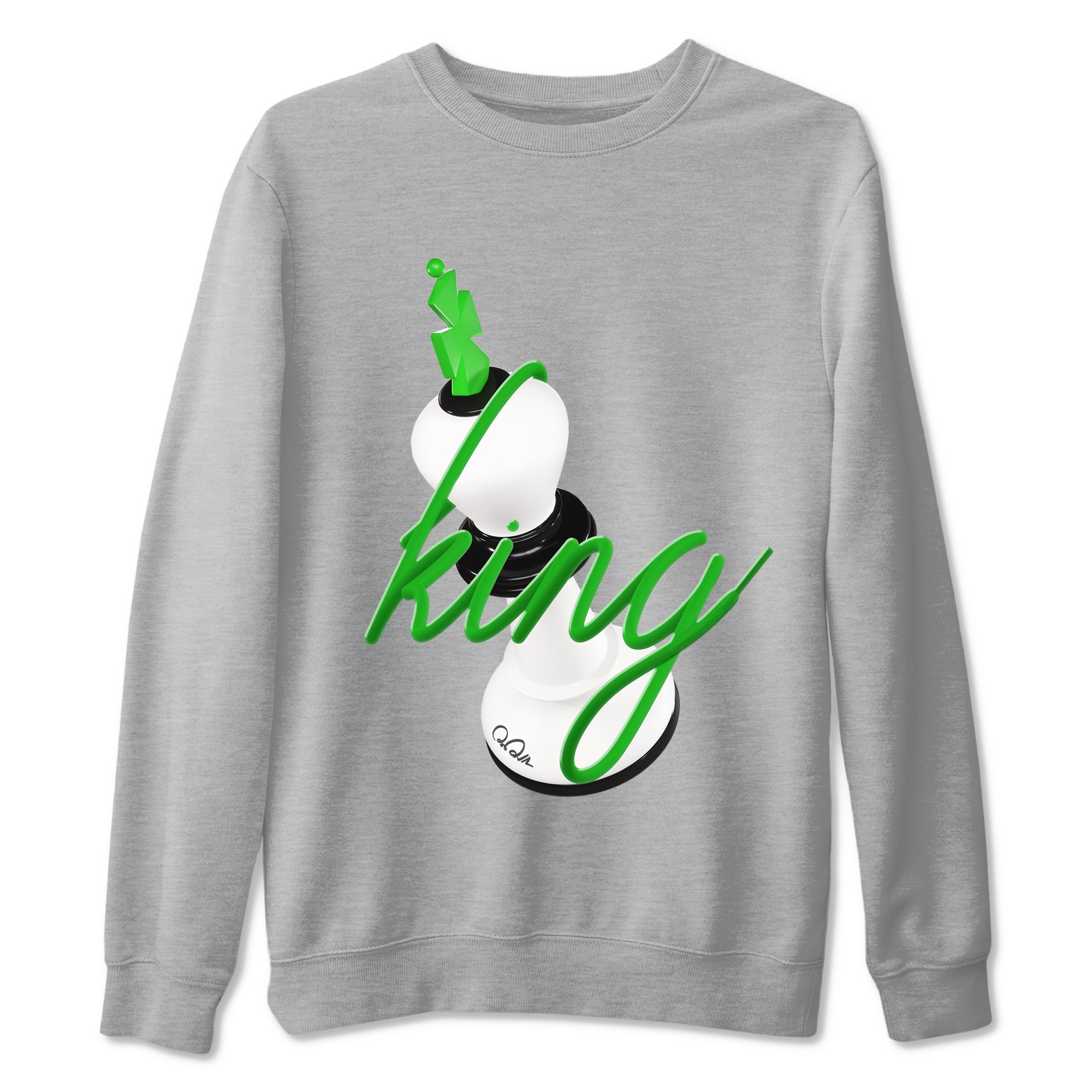 Air Jordan 5 Lucky Green shirt to match jordans 3D King sneaker tees AJ5 Lucky Green Drip Gear Zone unisex cotton Heather Grey 2 crew neck shirt