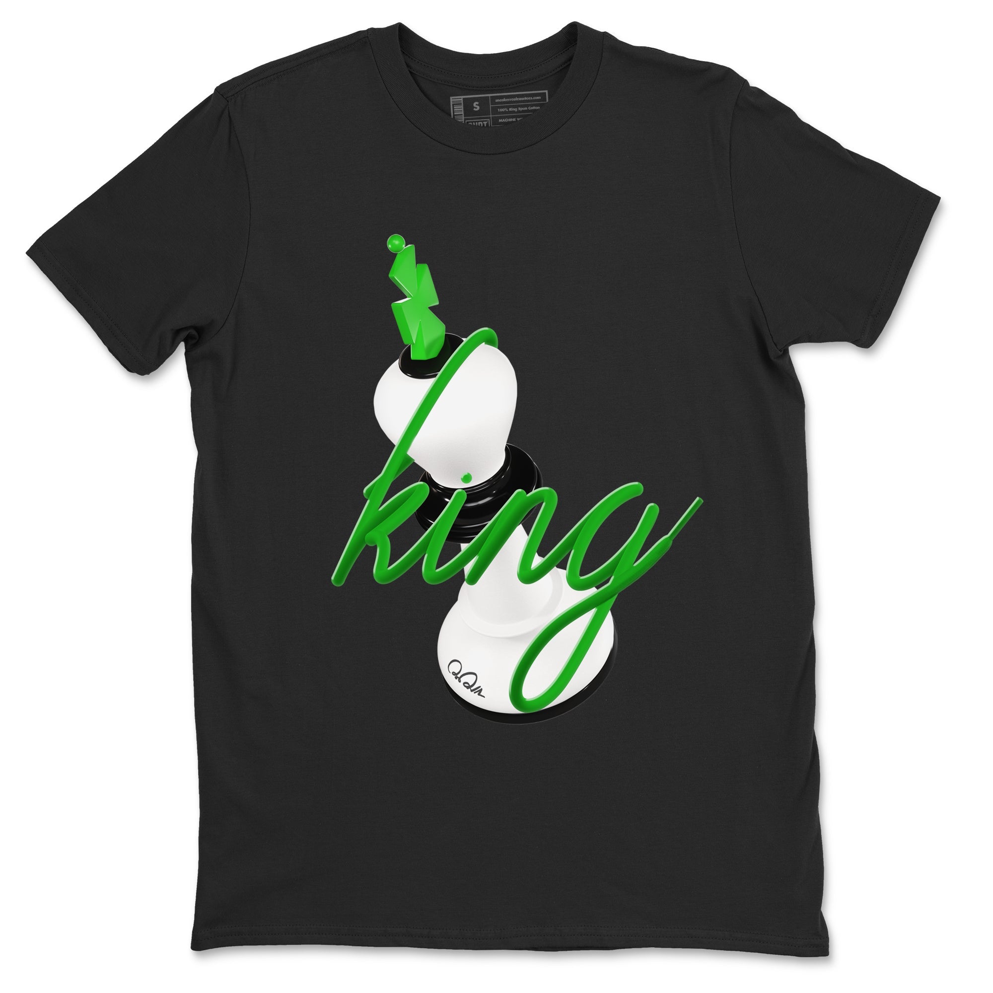 Air Jordan 5 Lucky Green shirt to match jordans 3D King sneaker tees AJ5 Lucky Green Drip Gear Zone unisex cotton Black 2 crew neck shirt