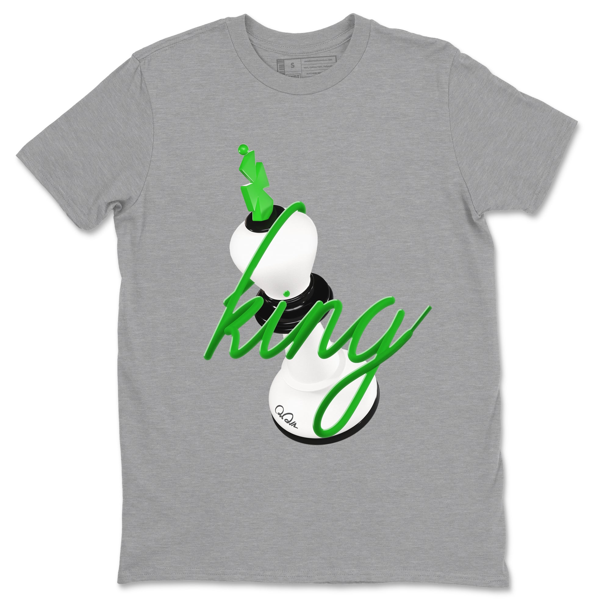 Air Jordan 5 Lucky Green shirt to match jordans 3D King sneaker tees AJ5 Lucky Green Drip Gear Zone unisex cotton Heather Grey 2 crew neck shirt
