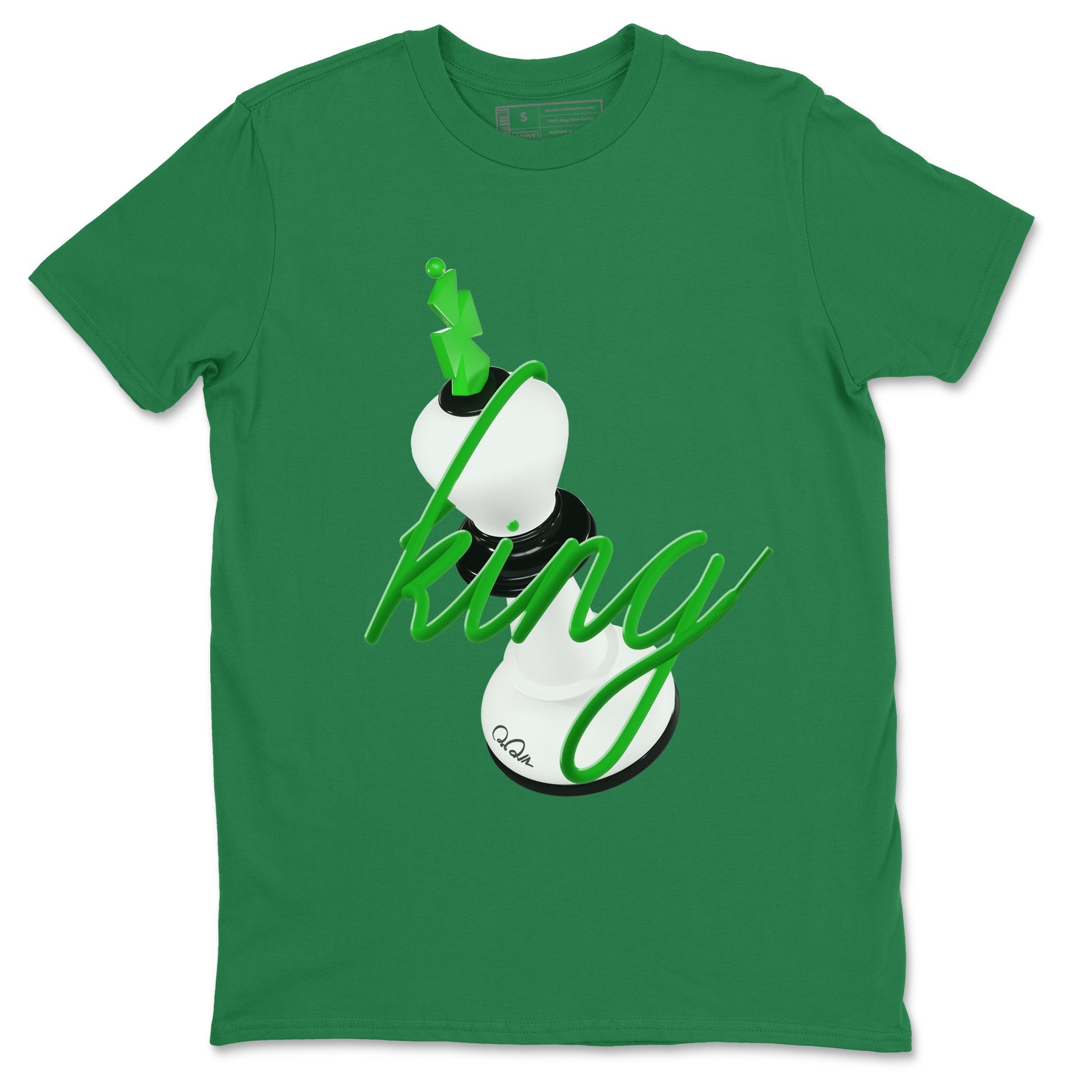 Air Jordan 5 Lucky Green shirt to match jordans 3D King sneaker tees AJ5 Lucky Green Drip Gear Zone unisex cotton Kelly Green 2 crew neck shirt
