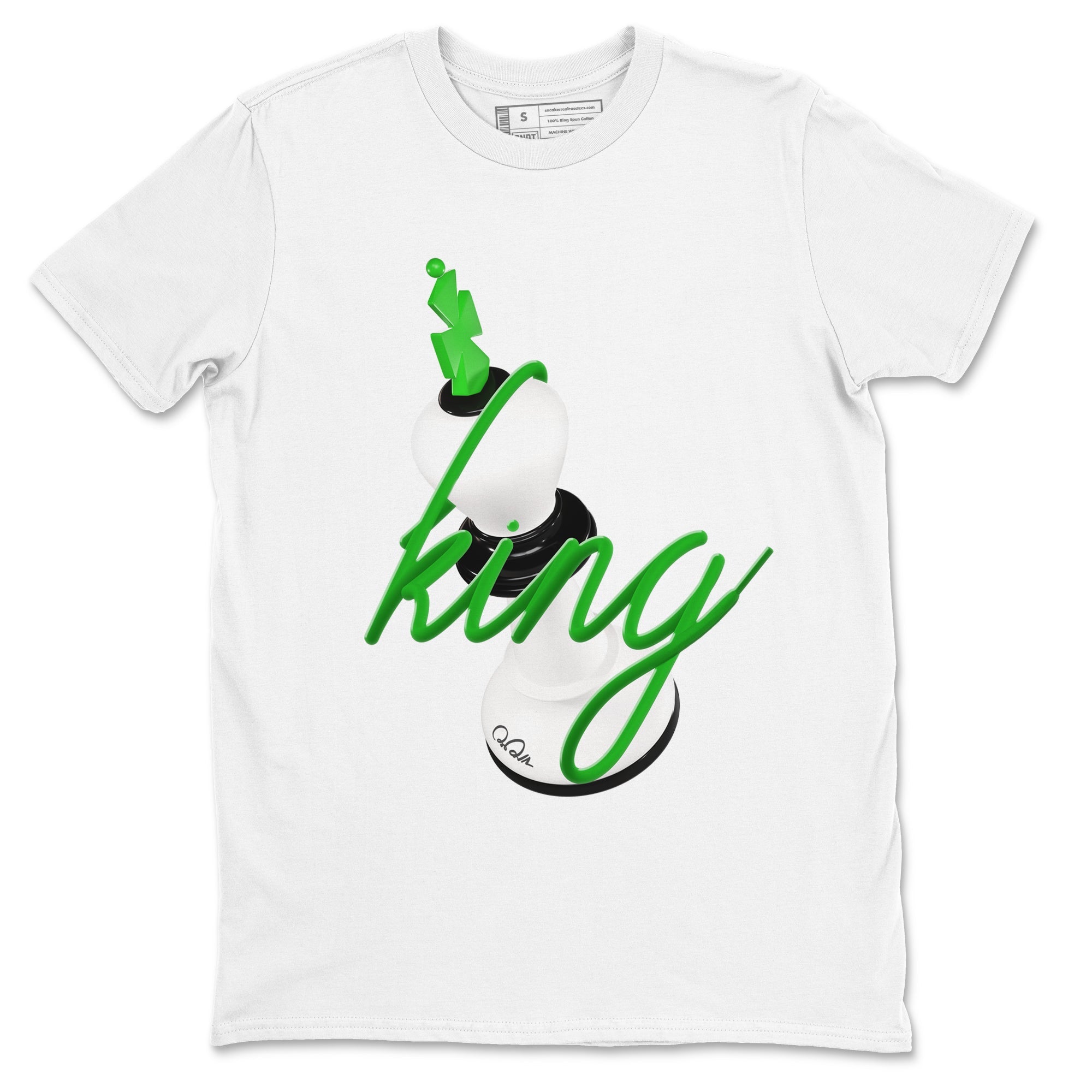 Air Jordan 5 Lucky Green shirt to match jordans 3D King sneaker tees AJ5 Lucky Green Drip Gear Zone unisex cotton White 2 crew neck shirt