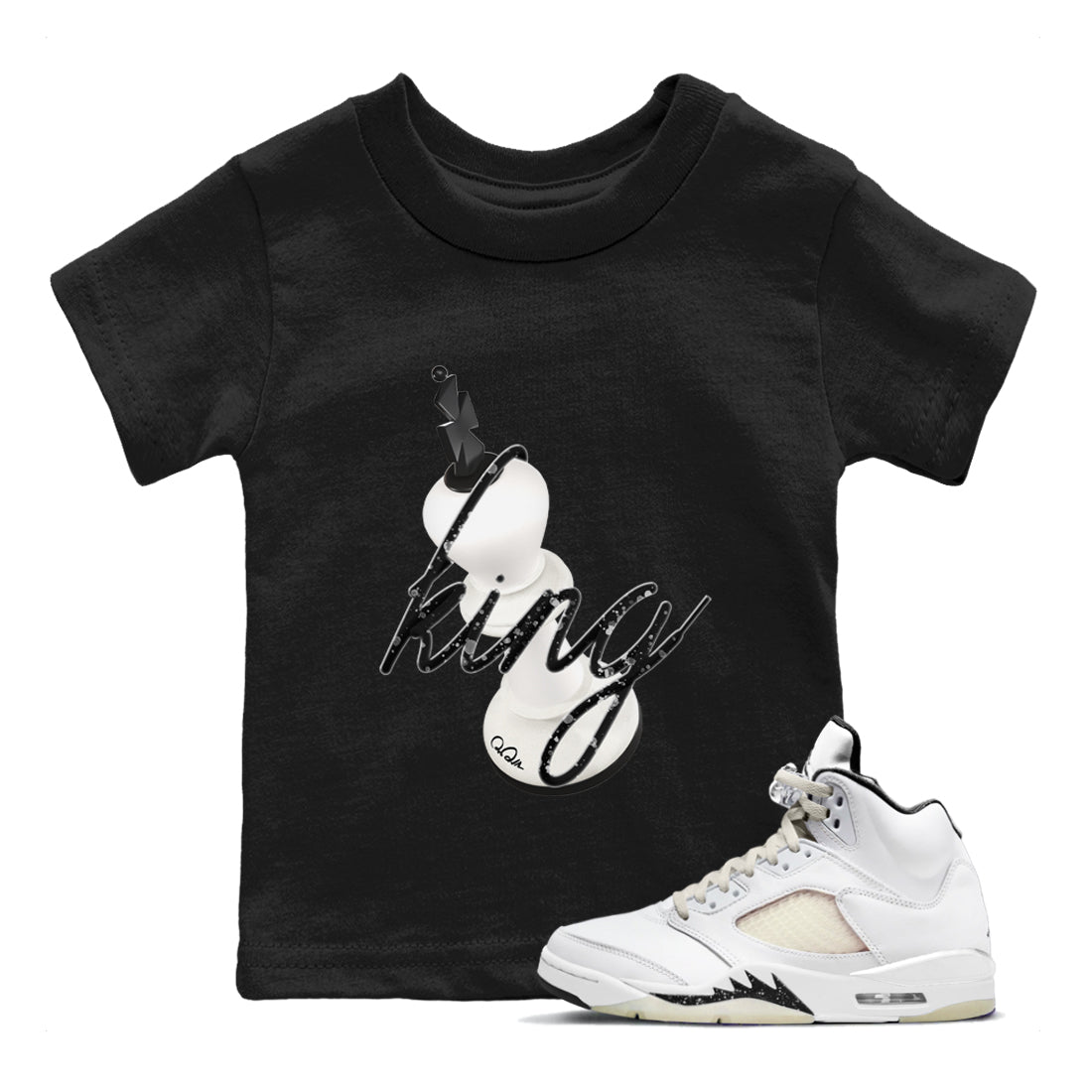 5s Sail shirt to match jordans 3D King sneaker tees Air Jordan 5 Sail Drip Gear Zone baby toddler Black 1 cotton Shirt