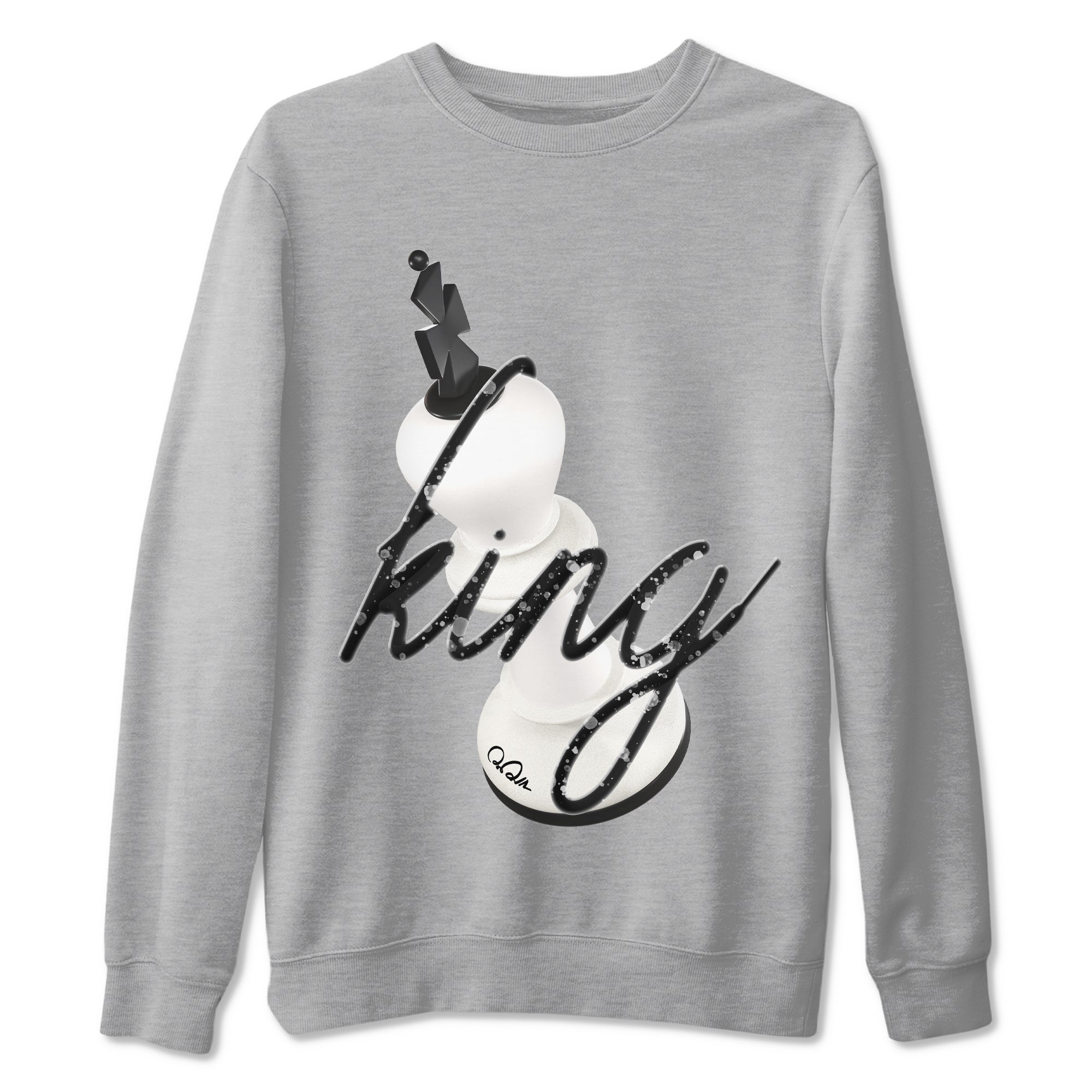 5s Sail shirt to match jordans 3D King sneaker tees Air Jordan 5 Sail Drip Gear Zone unisex cotton Heather Grey 2 crew neck shirt