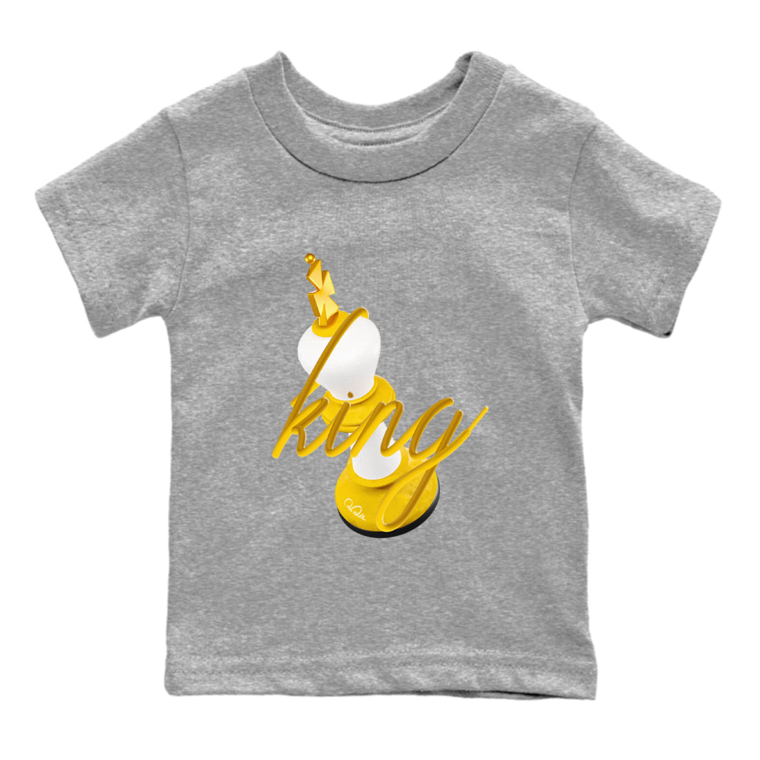 6s Yellow Ochre shirt to match jordans 3D King sneaker tees streetwear brand Air Jordan 6 Yellow Ochre Drip Gear Zone Brand Baby Toddler Heather Grey 2 T-Shirt