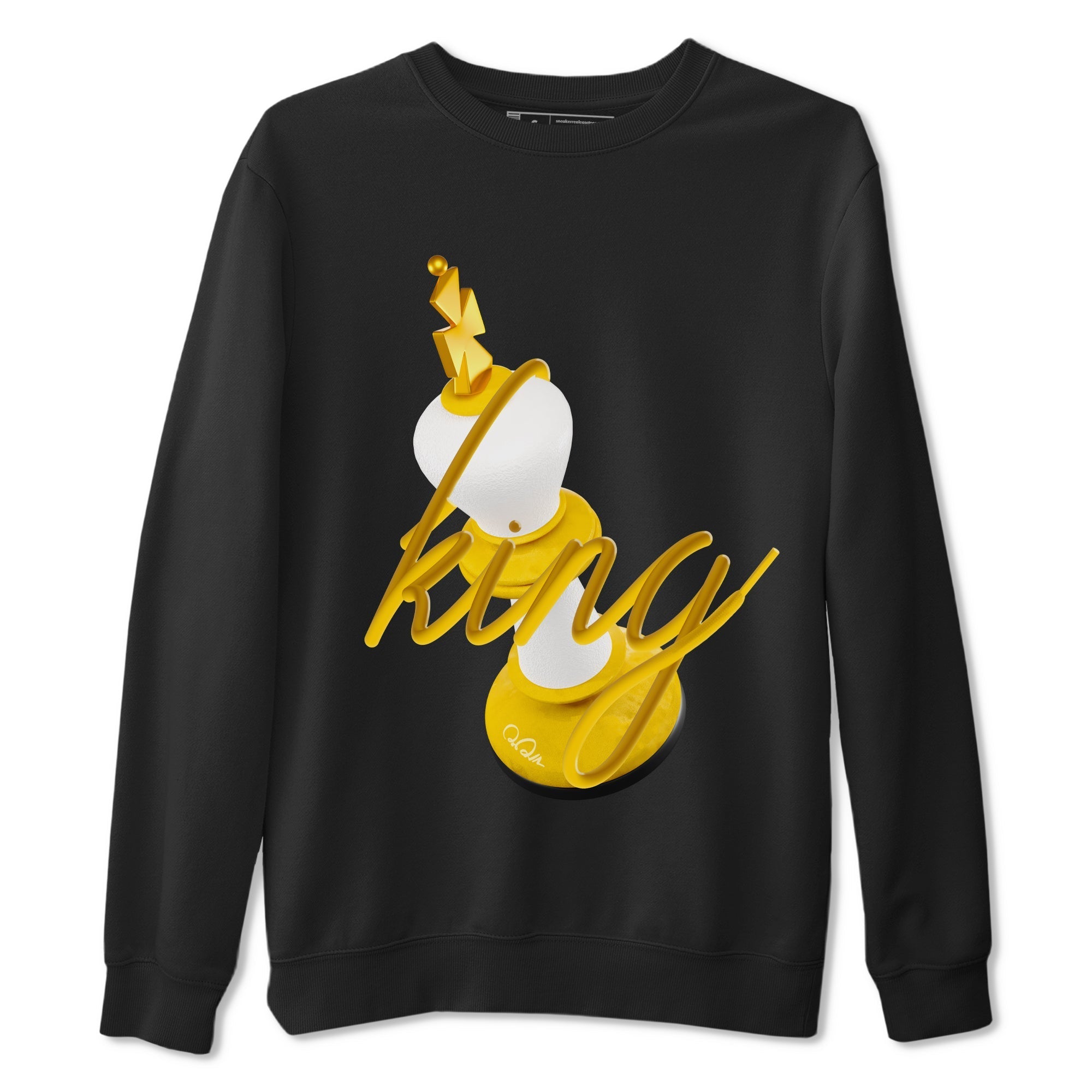 6s Yellow Ochre shirt to match jordans 3D King sneaker tees streetwear brand Air Jordan 6 Yellow Ochre Drip Gear Zone Brand Unisex Black 2 T-Shirt