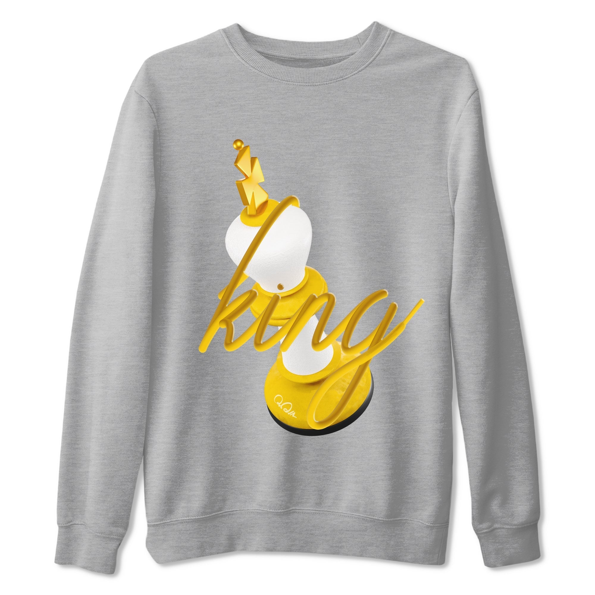 6s Yellow Ochre shirt to match jordans 3D King sneaker tees streetwear brand Air Jordan 6 Yellow Ochre Drip Gear Zone Brand Unisex Heather Grey 2 T-Shirt