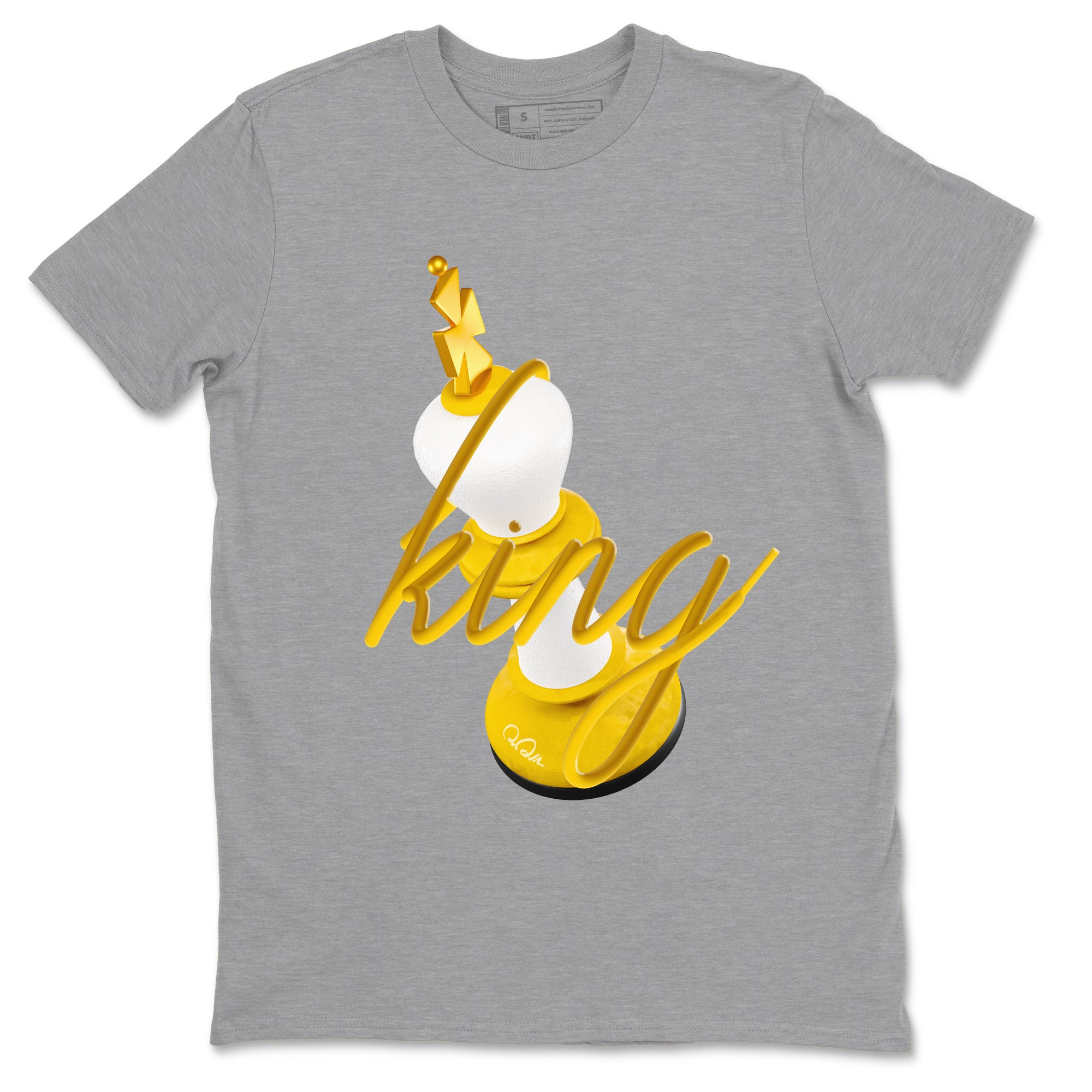6s Yellow Ochre shirt to match jordans 3D King sneaker tees streetwear brand Air Jordan 6 Yellow Ochre Drip Gear Zone Brand Unisex Heather Grey 2 T-Shirt