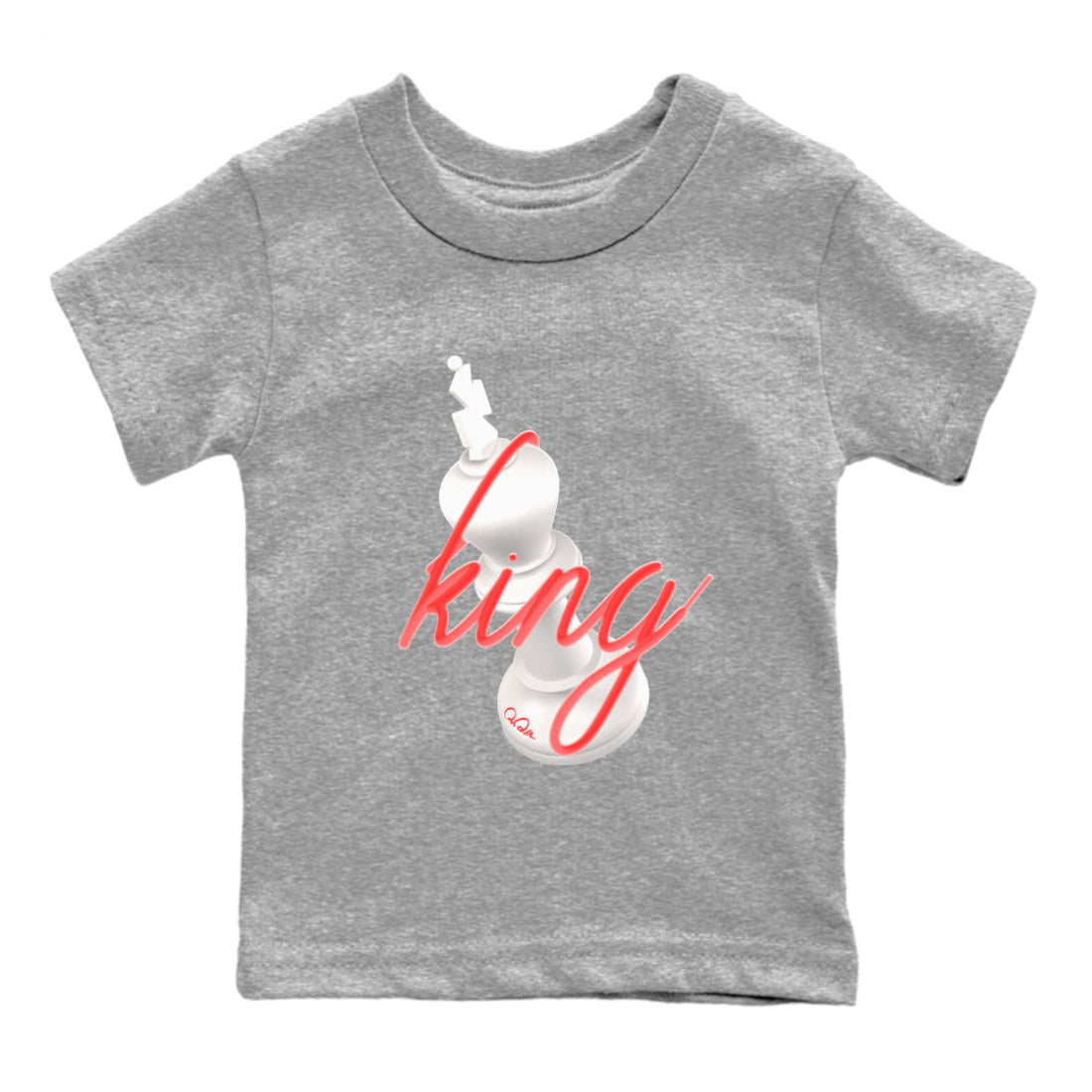 Air Jordan 7 Infrared Sneaker Match Tees 3D King Streetwear Sneaker Shirt AJ7 Infrared Sneaker Release Tees Kids Shirts Heather Grey 2