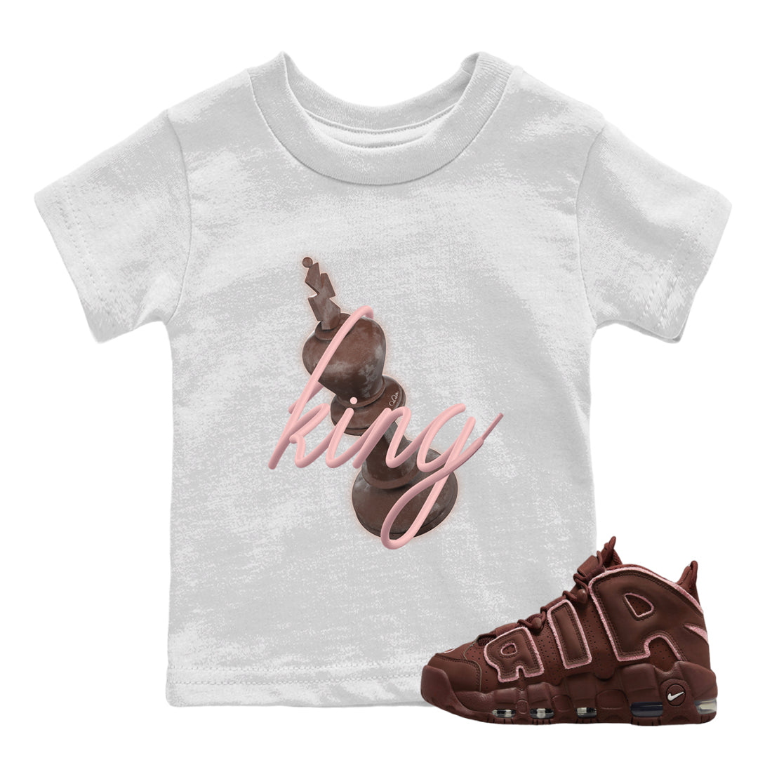 Air More Uptempo Valentines Day Shirt To Match Jordans 3D King Sneaker Tees Nike Uptempo Valentines Day Drip Gear Zone Sneaker Matching Clothing Kids Shirts White 1