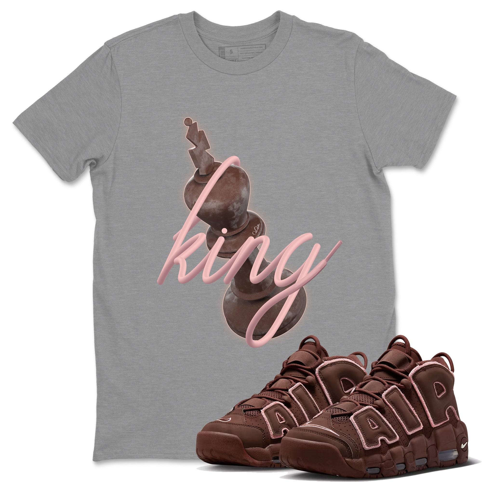 Air More Uptempo Valentines Day 3D King Crew Neck Sneaker Tees Nike Uptempo Valentines Day Sneaker T-Shirts Size Chart