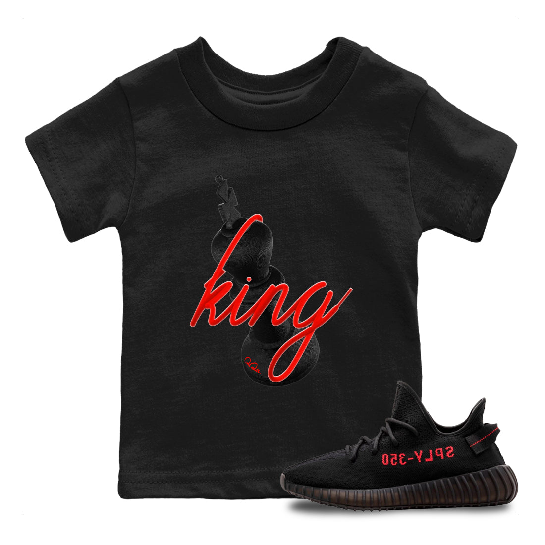 Yeezy 350 Bred shirt to match jordans 3D King Streetwear Sneaker Shirt Adidas Yeezy Boost V2 350 Bred Drip Gear Zone Sneaker Matching Clothing Baby Toddler Black 1 T-Shirt