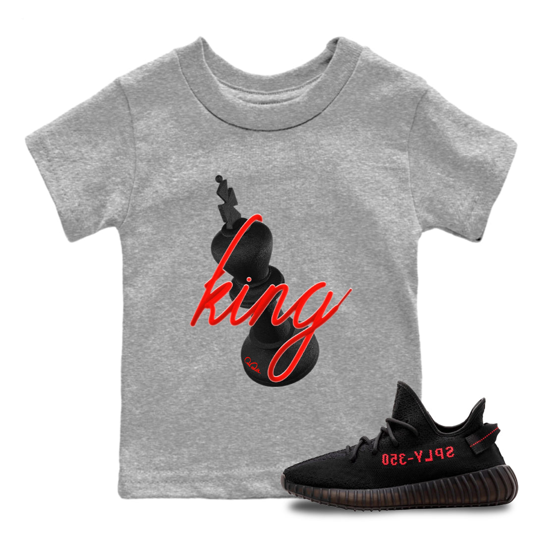 Yeezy 350 Bred shirt to match jordans 3D King Streetwear Sneaker Shirt Adidas Yeezy Boost V2 350 Bred Drip Gear Zone Sneaker Matching Clothing Baby Toddler Heather Grey 1 T-Shirt