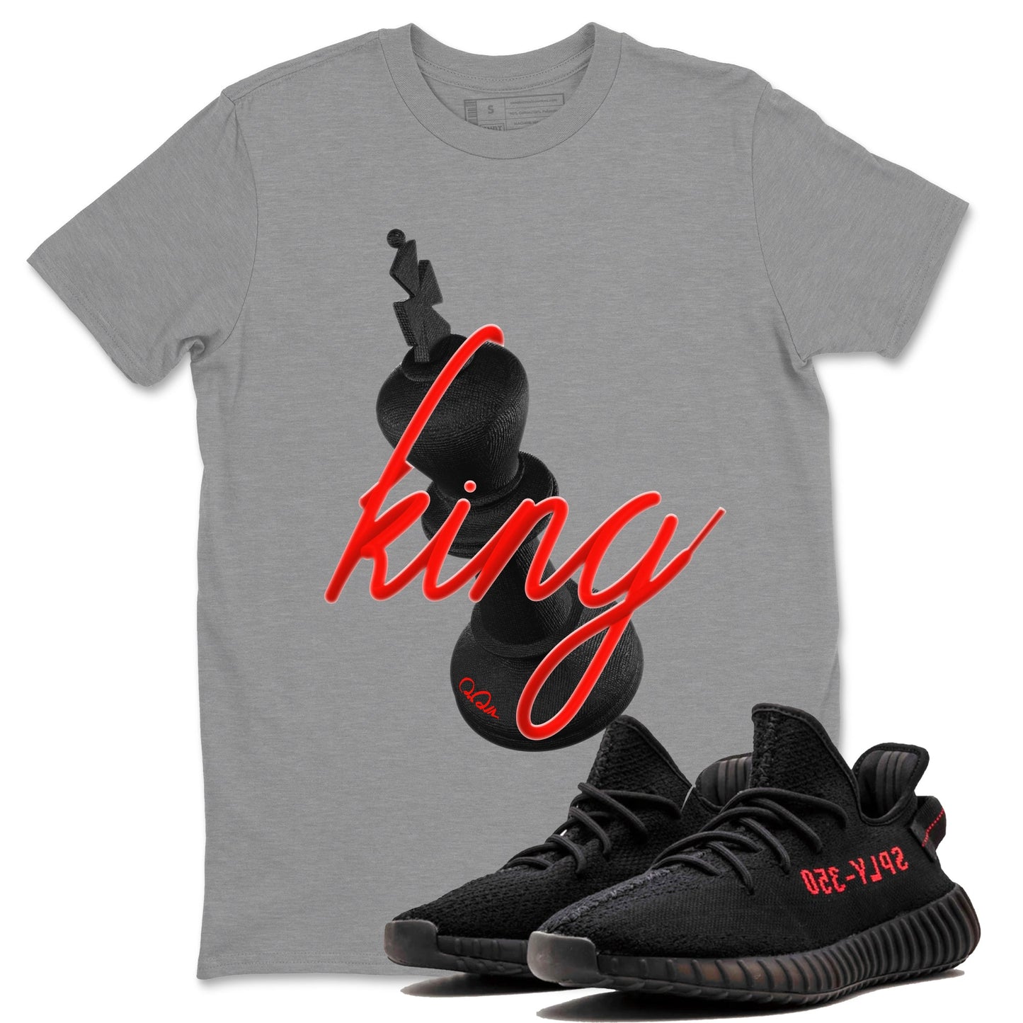 Yeezy 350 Bred shirt to match jordans 3D King Streetwear Sneaker Shirt Adidas Yeezy Boost V2 350 Bred Drip Gear Zone Sneaker Matching Clothing Unisex Heather Grey 1 T-Shirt